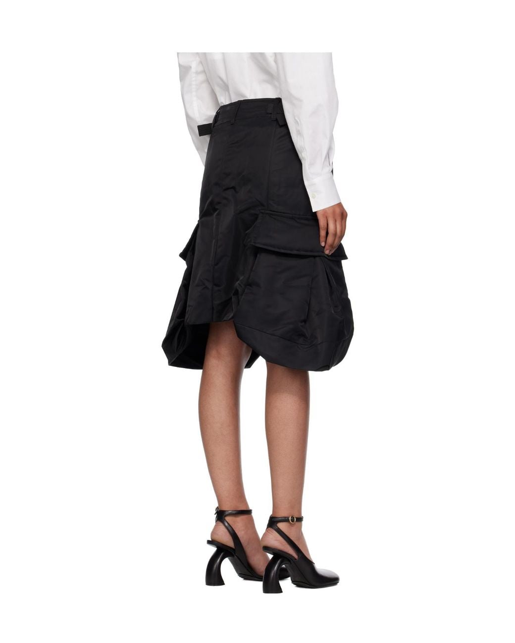 Sacai Gray Cargo-Pocket Straight Skirt