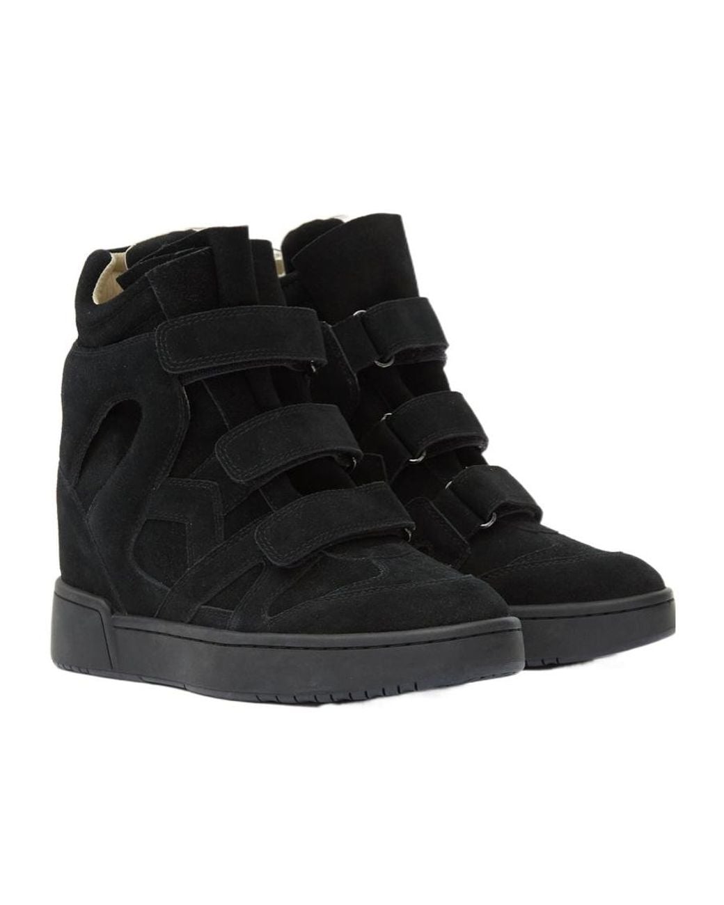 Isabel Marant Black Im3 High-Top Wedge Sneakers
