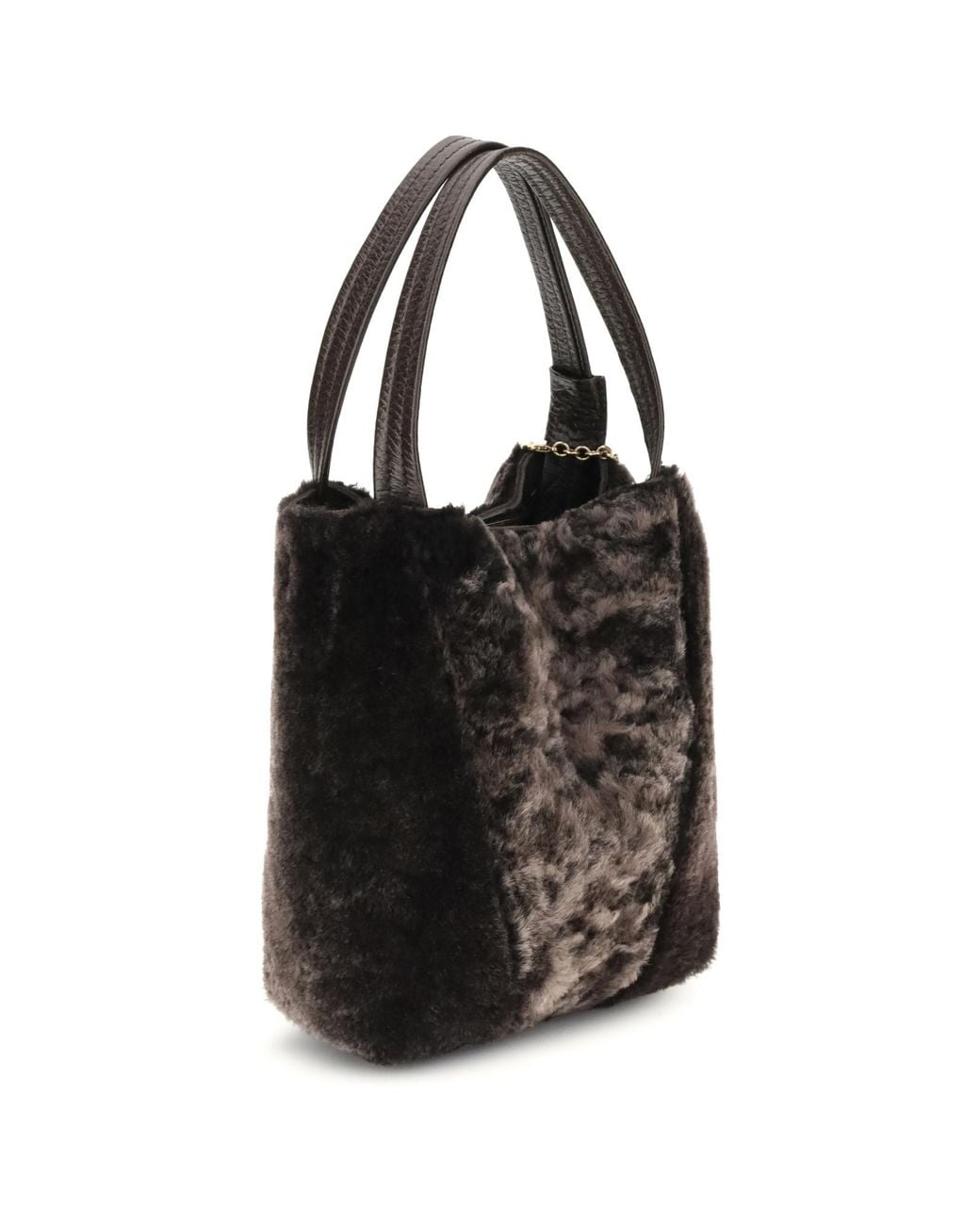 Chloé Black Chloé Shearling Spin Tote Bag