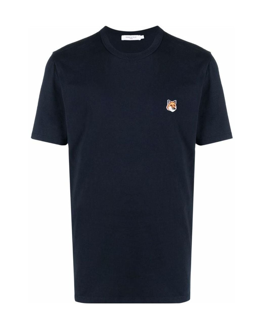 Maison Kitsuné Black Maison Kitsuné Fox Head Patch T-Shirt for men