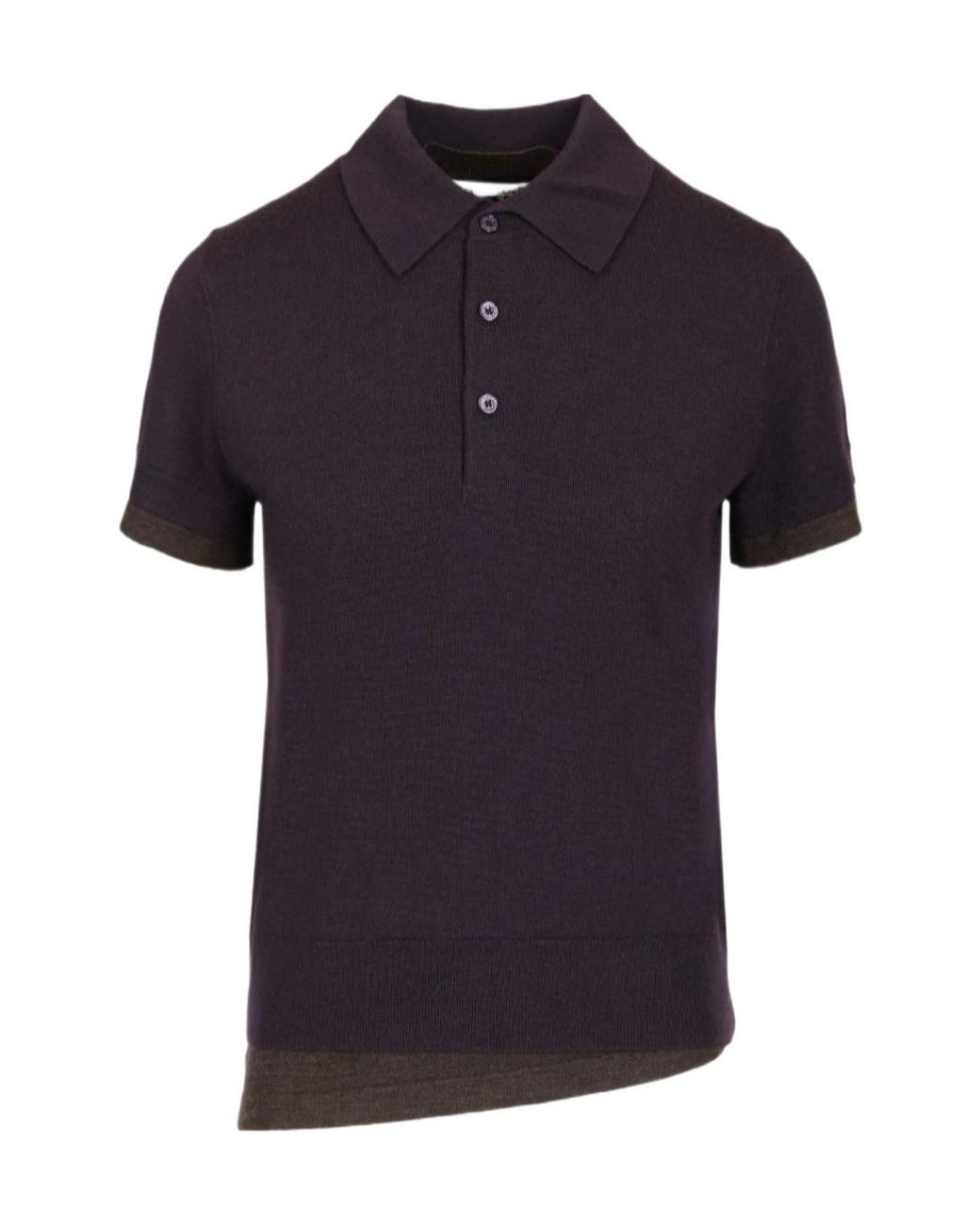 Acne Blue Contrast Trim Polo Knitted Top
