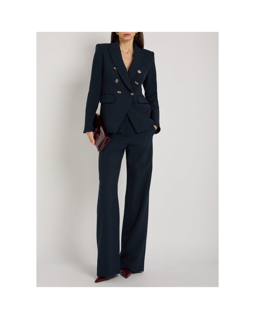 Veronica Beard Blue Wide-Leg Trousers