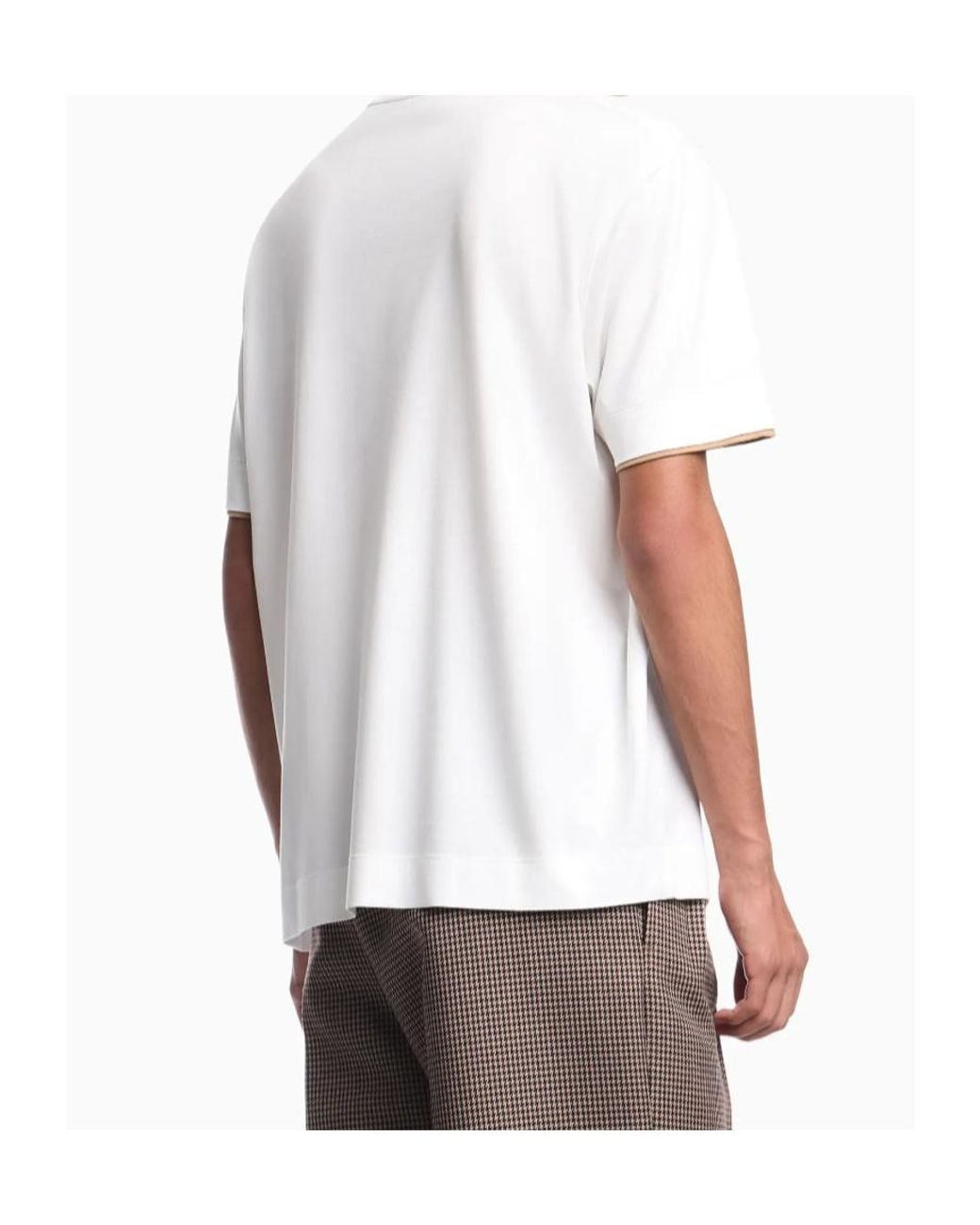 Emporio Armani White Loose-Fit Short-Sleeve Crew-Neck T-Shirt for men