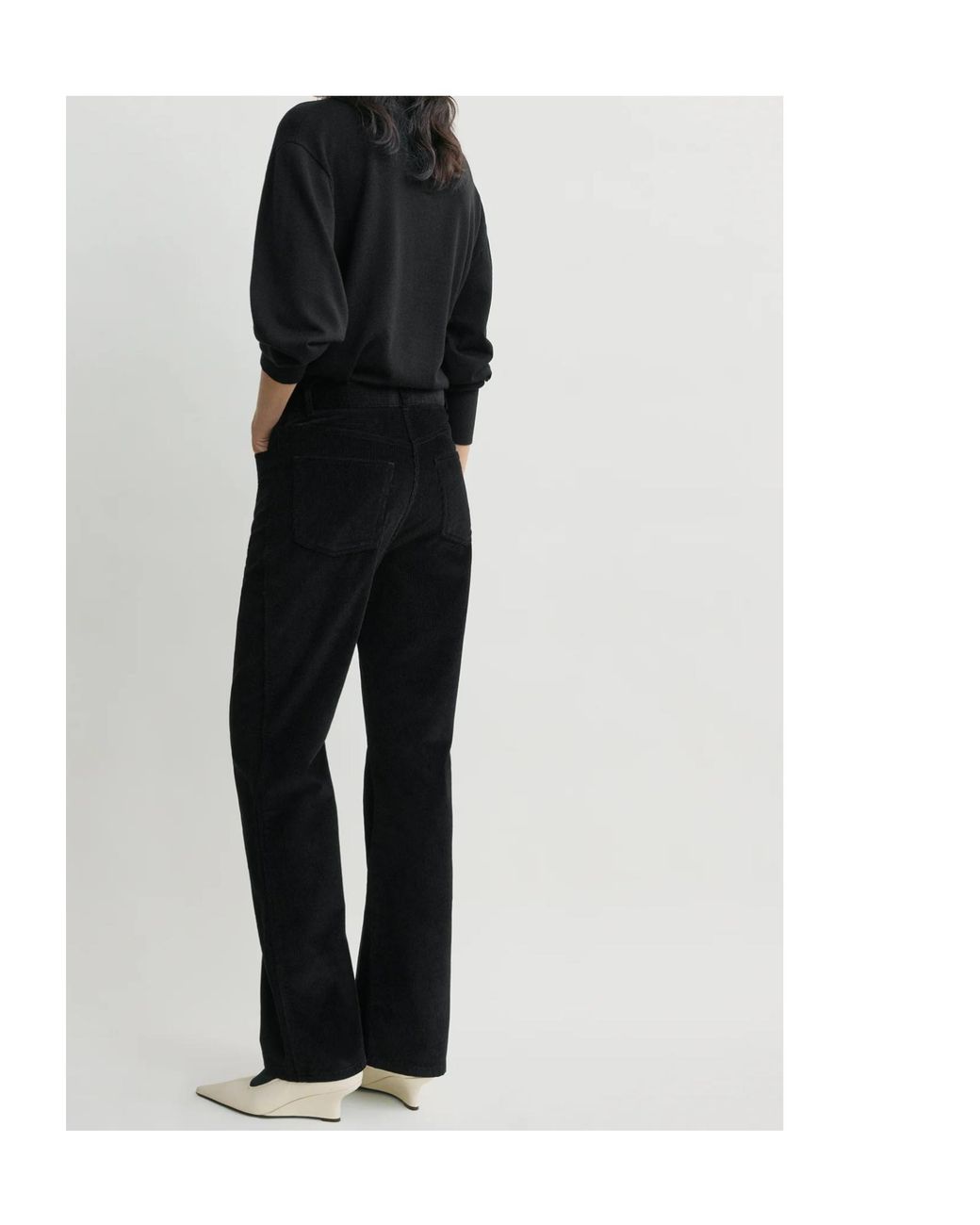 Totême  Black Totême Straight-Leg Corduroy Pants