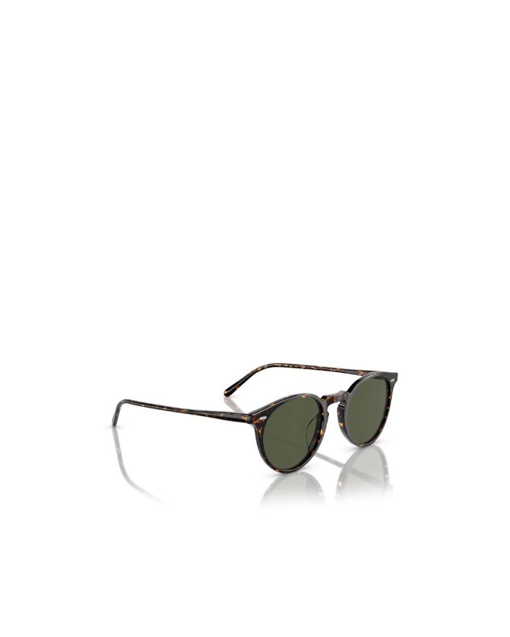 Oliver Peoples Green Round Frame Sunglasses for men