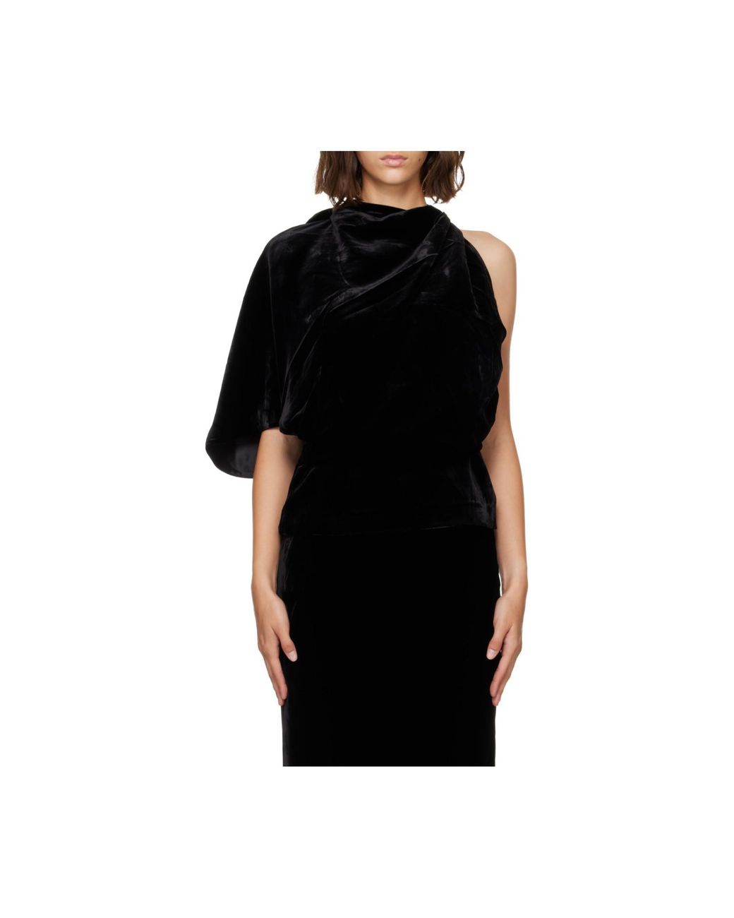 Rohe Black Off-The-Shoulder Sculptural Velvet Top