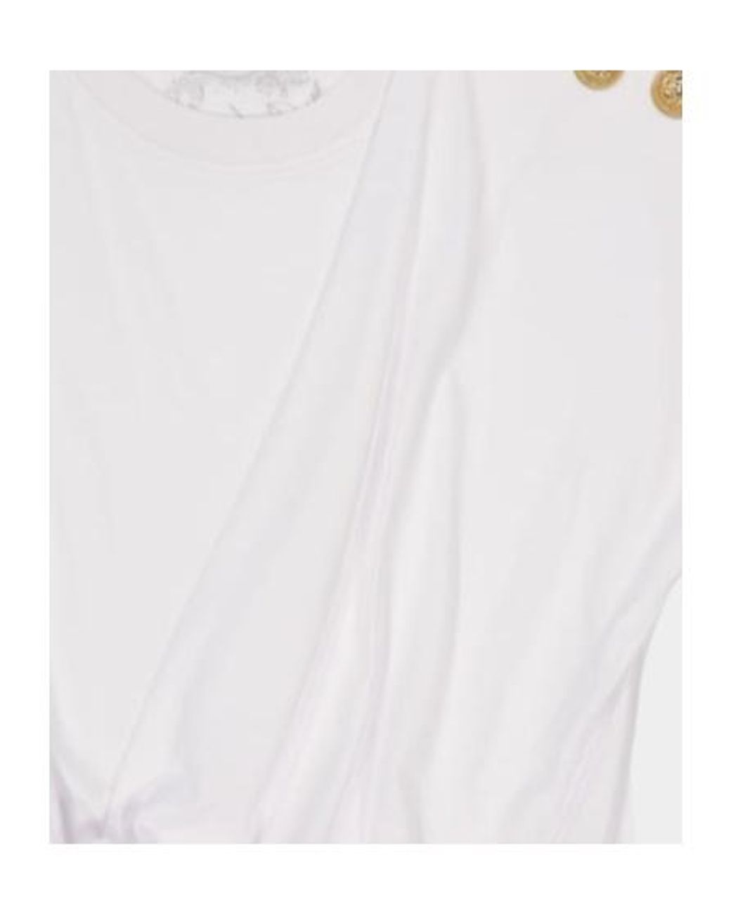 Balmain White Short-Sleeved Draped Jersey T-Shirt