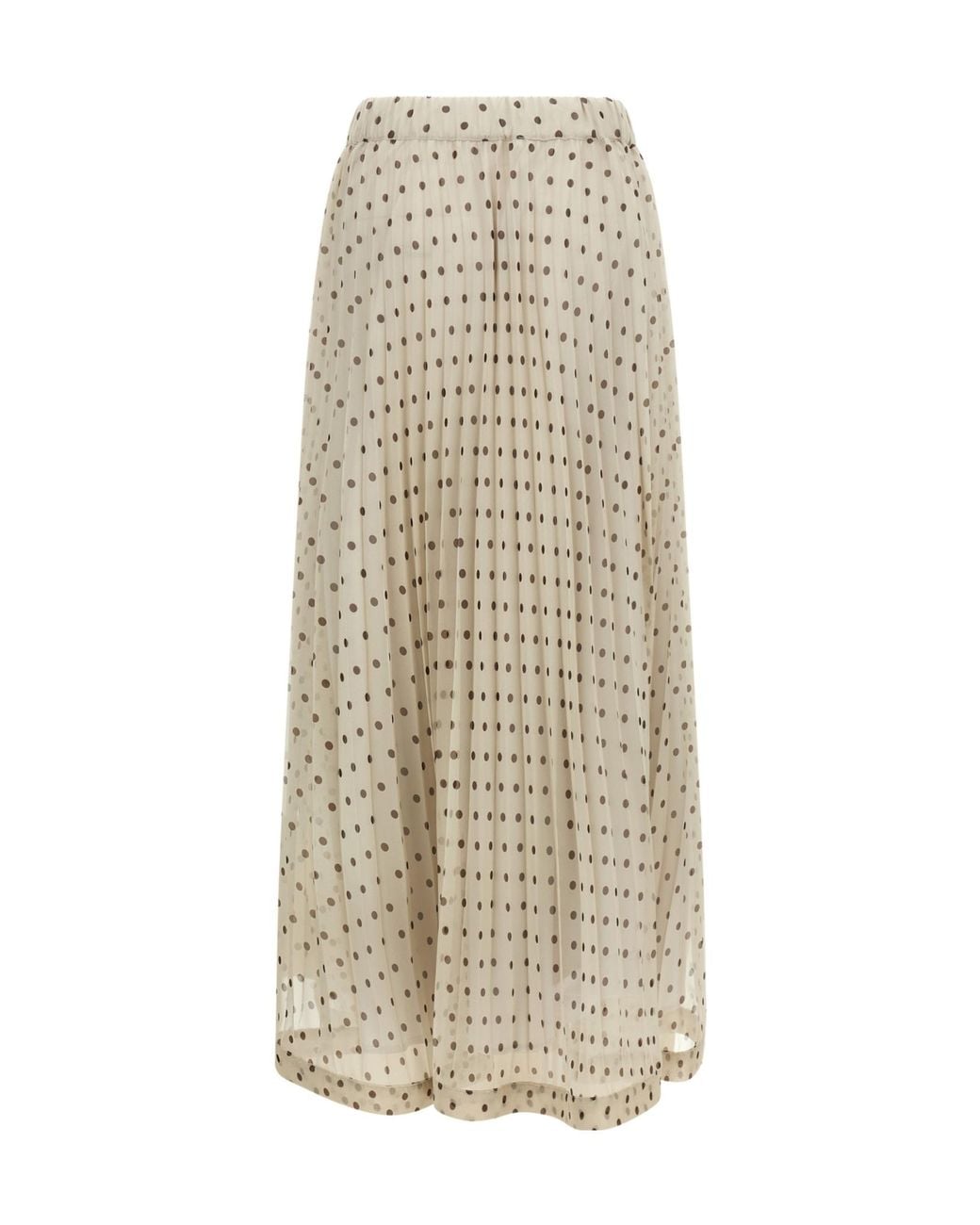 P.A.R.O.S.H. Natural Pallina Polka-Dot Maxi Skirt