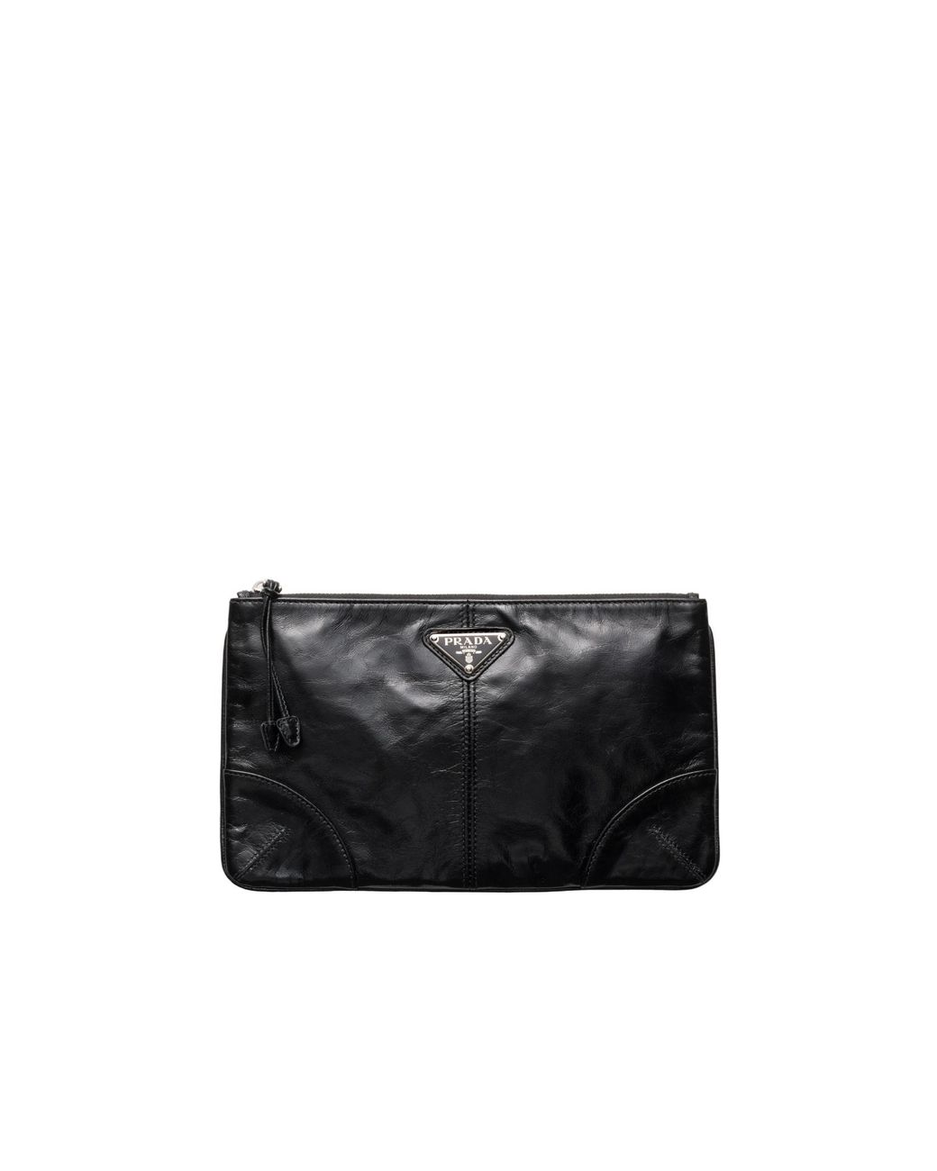 Prada Black Leather Pouch for men