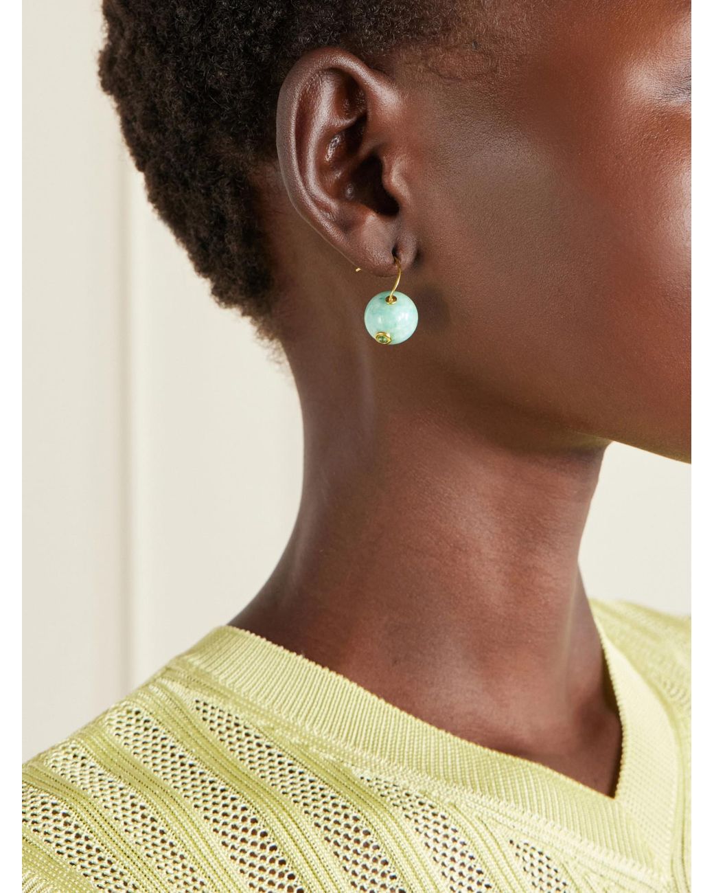Lizzie Fortunato Green Comet Beaded Amazonite Earrings