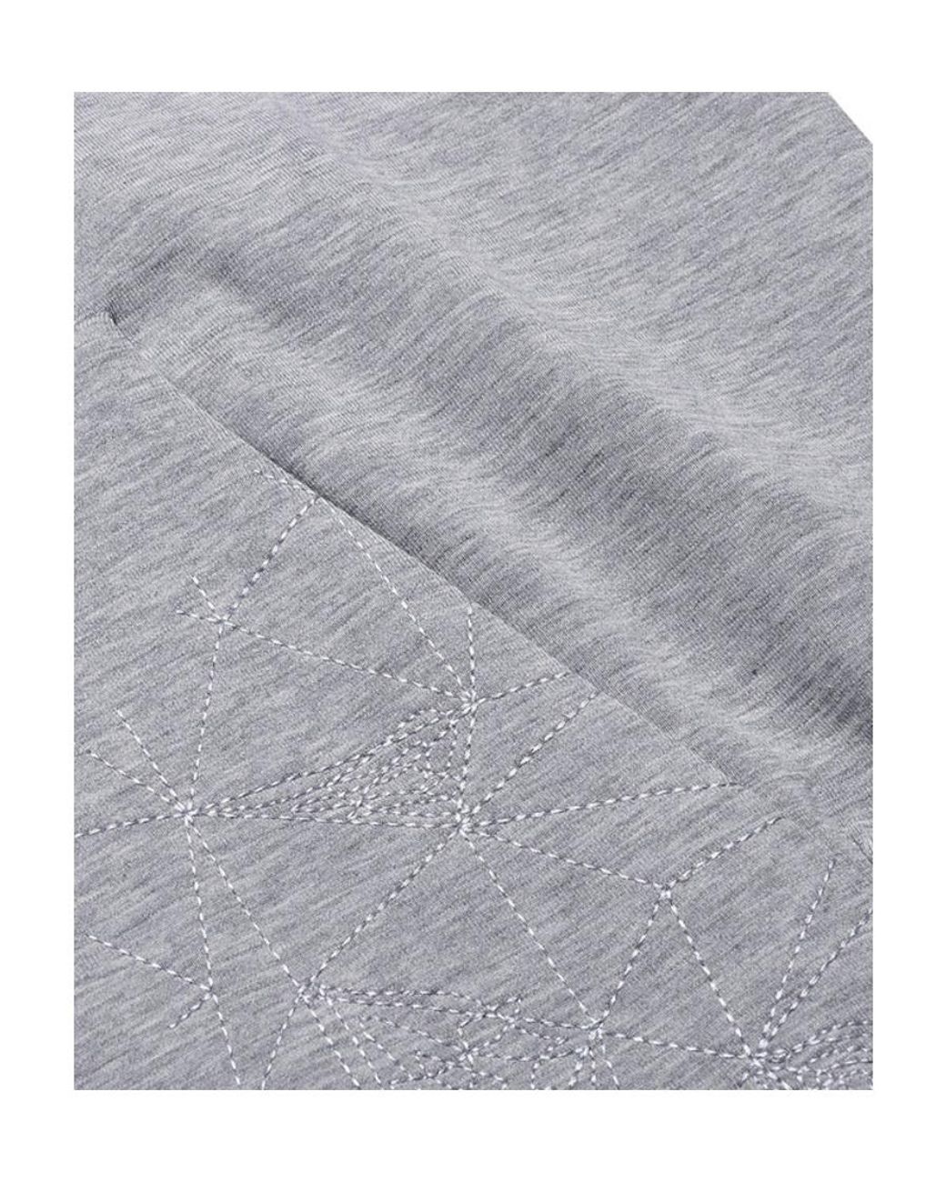 Boss Gray Curved Logo-Embroidered Drawstring Hoodie for men