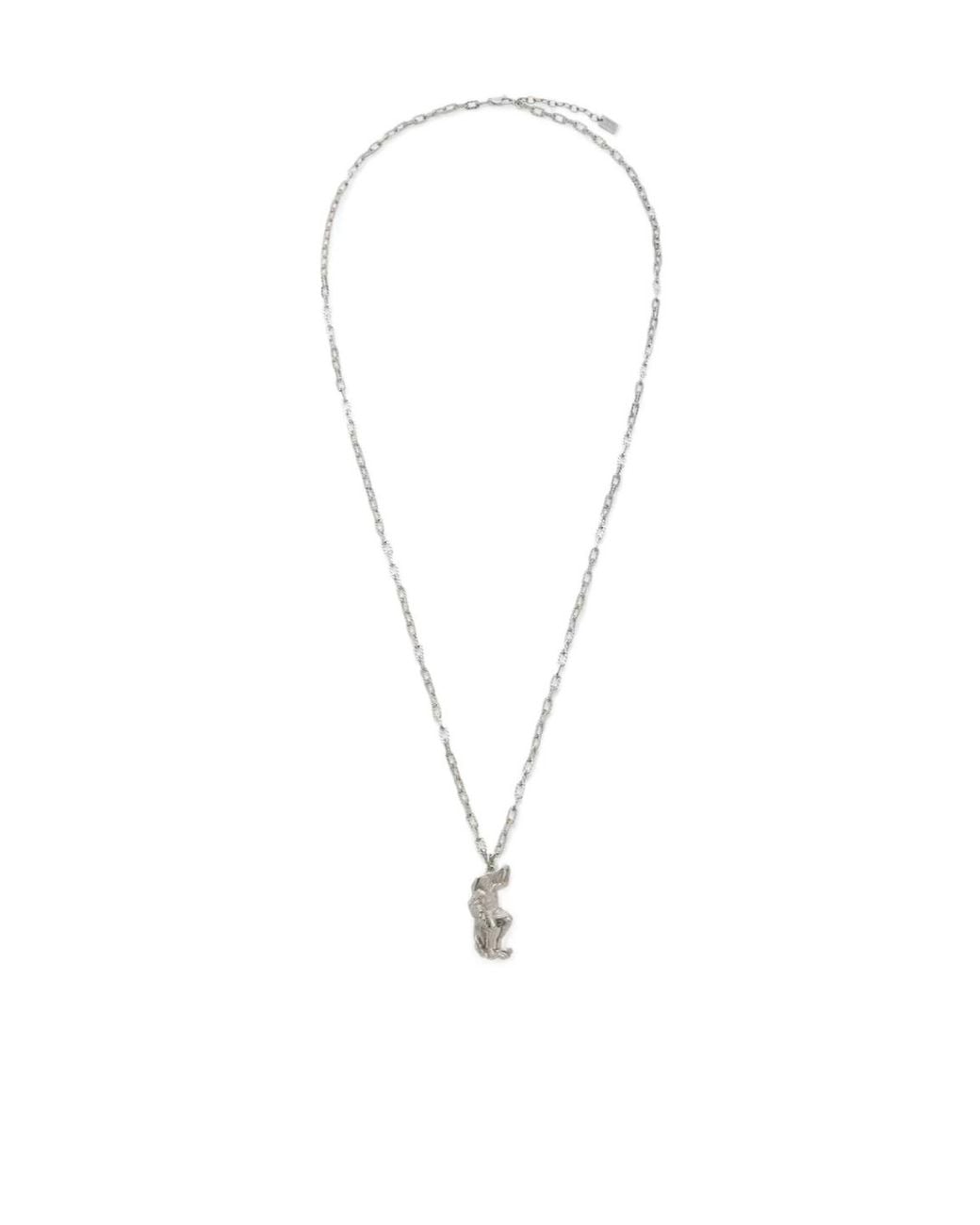 Fendi White Colored Metal Necklace