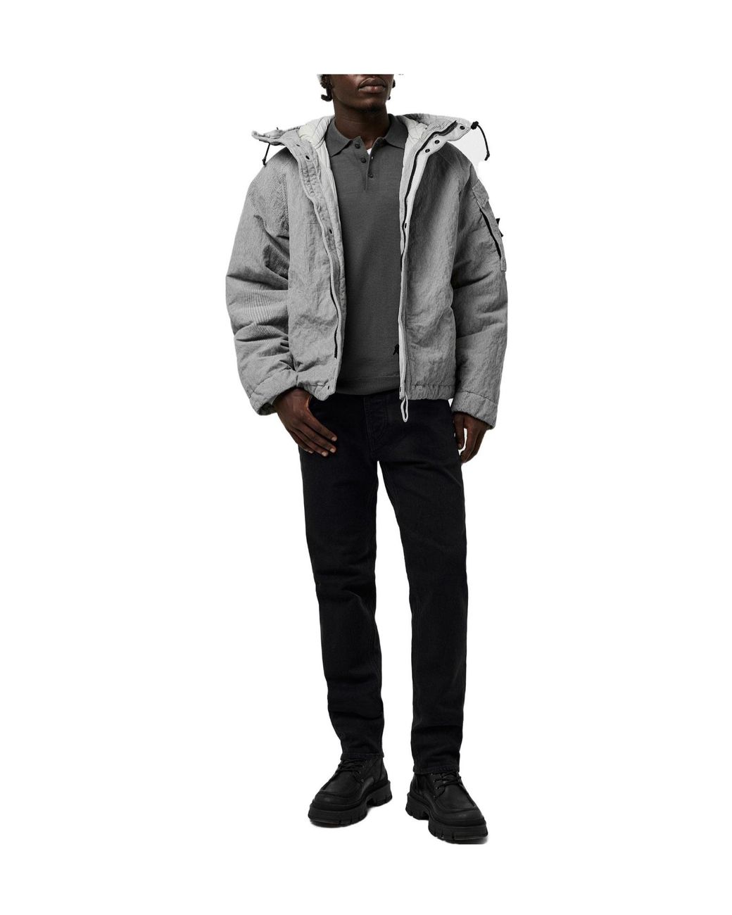 Stone Island Gray Solid Casual Jacket for men