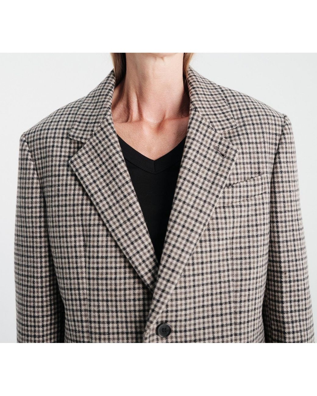 DUNST Gray Lily Checked Single-Breasted Blazer for men