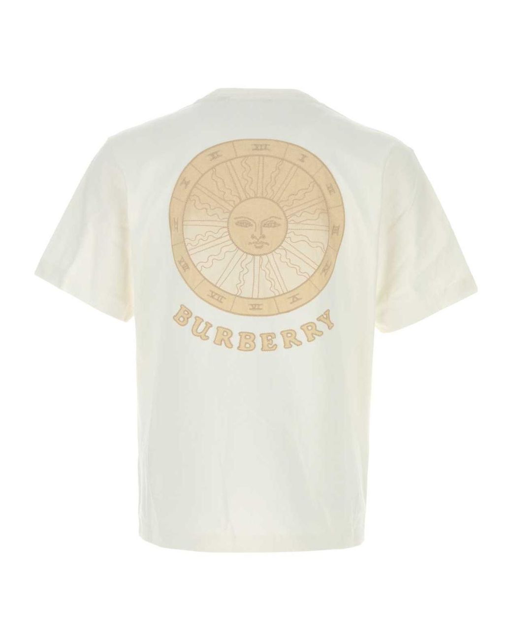 Burberry White Logo Printed Crewneck T-Shirt for men