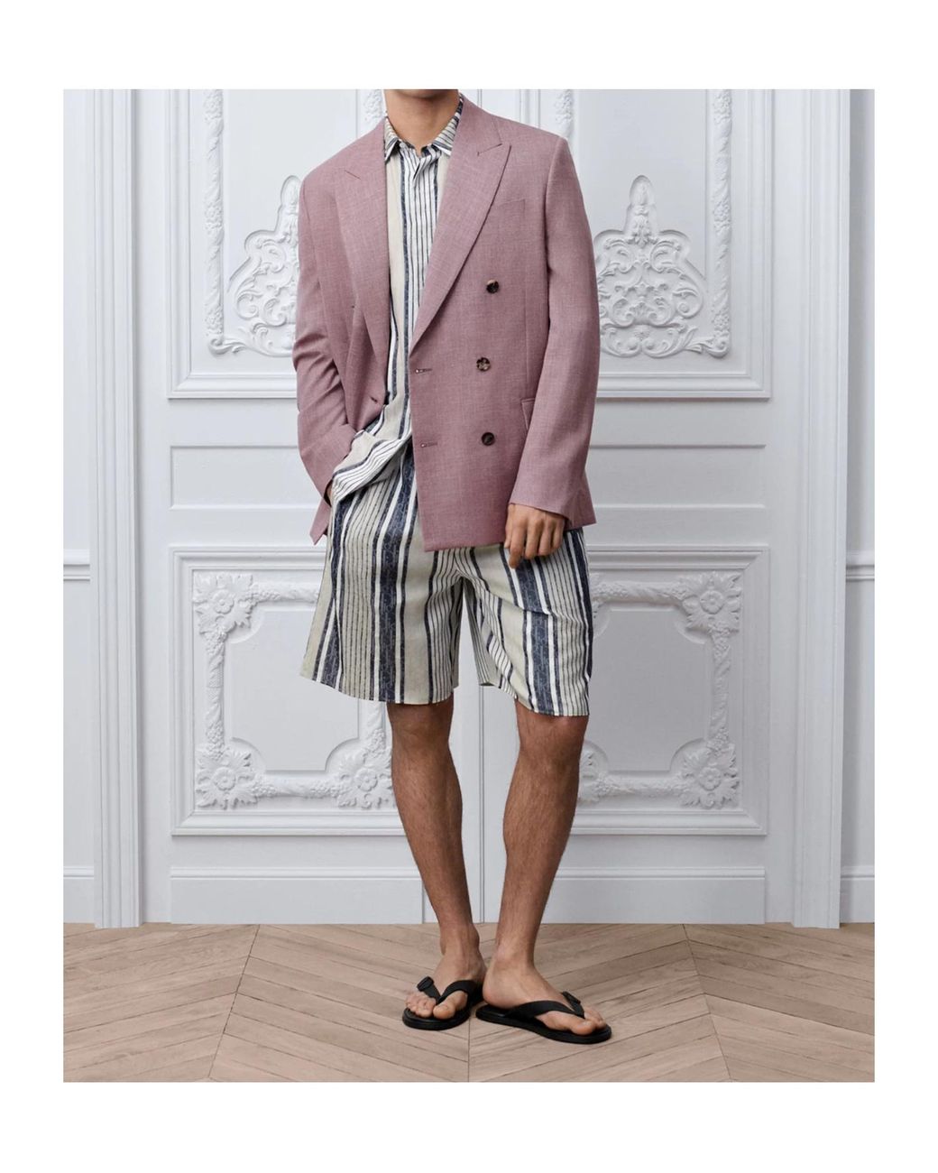 Dior Blue Iviera Oblique Sun Stripes Shorts for men