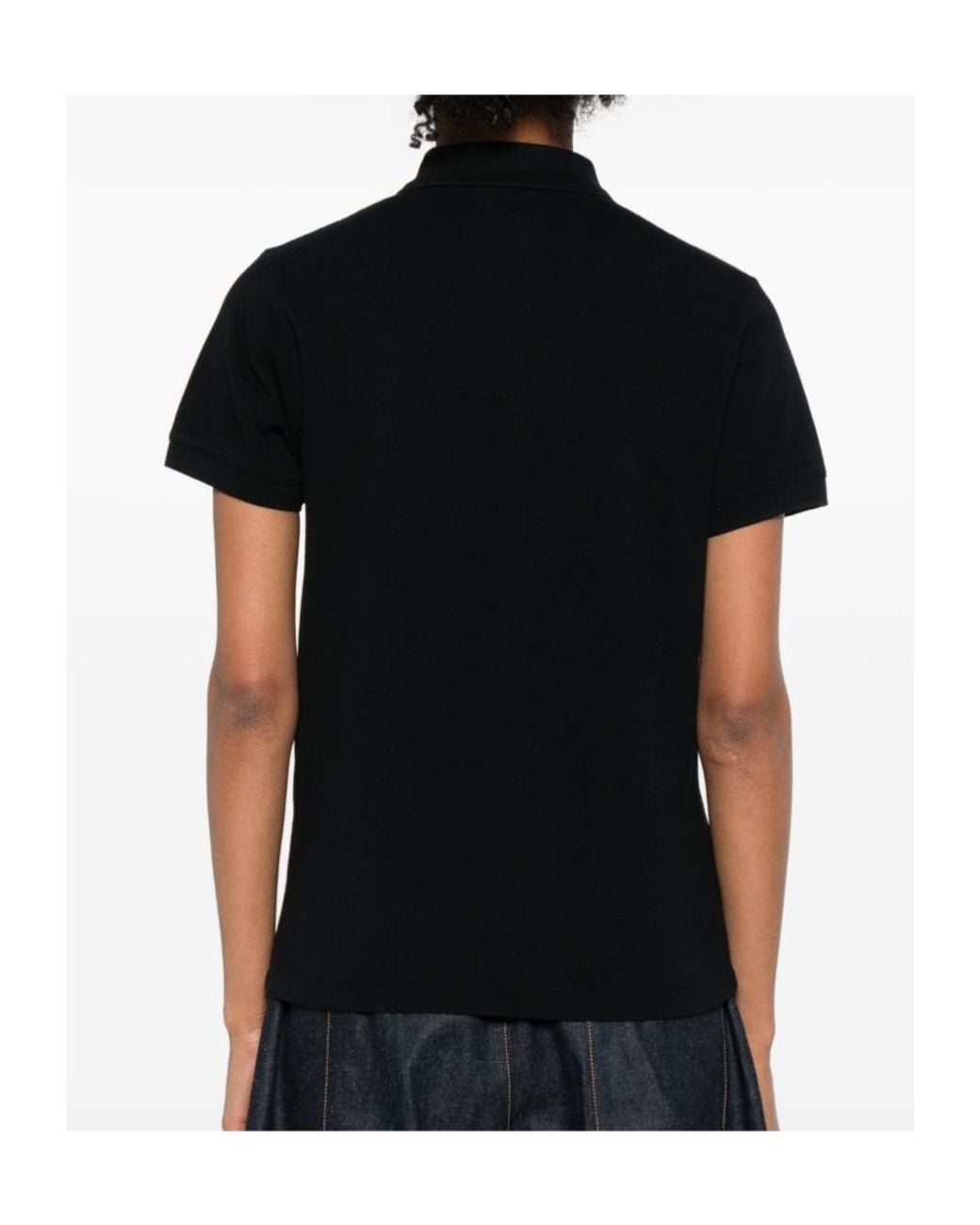 Maison Kitsuné Black Maison Kitsuné Short Sleeve Fox-Embroidered Polo Shirt