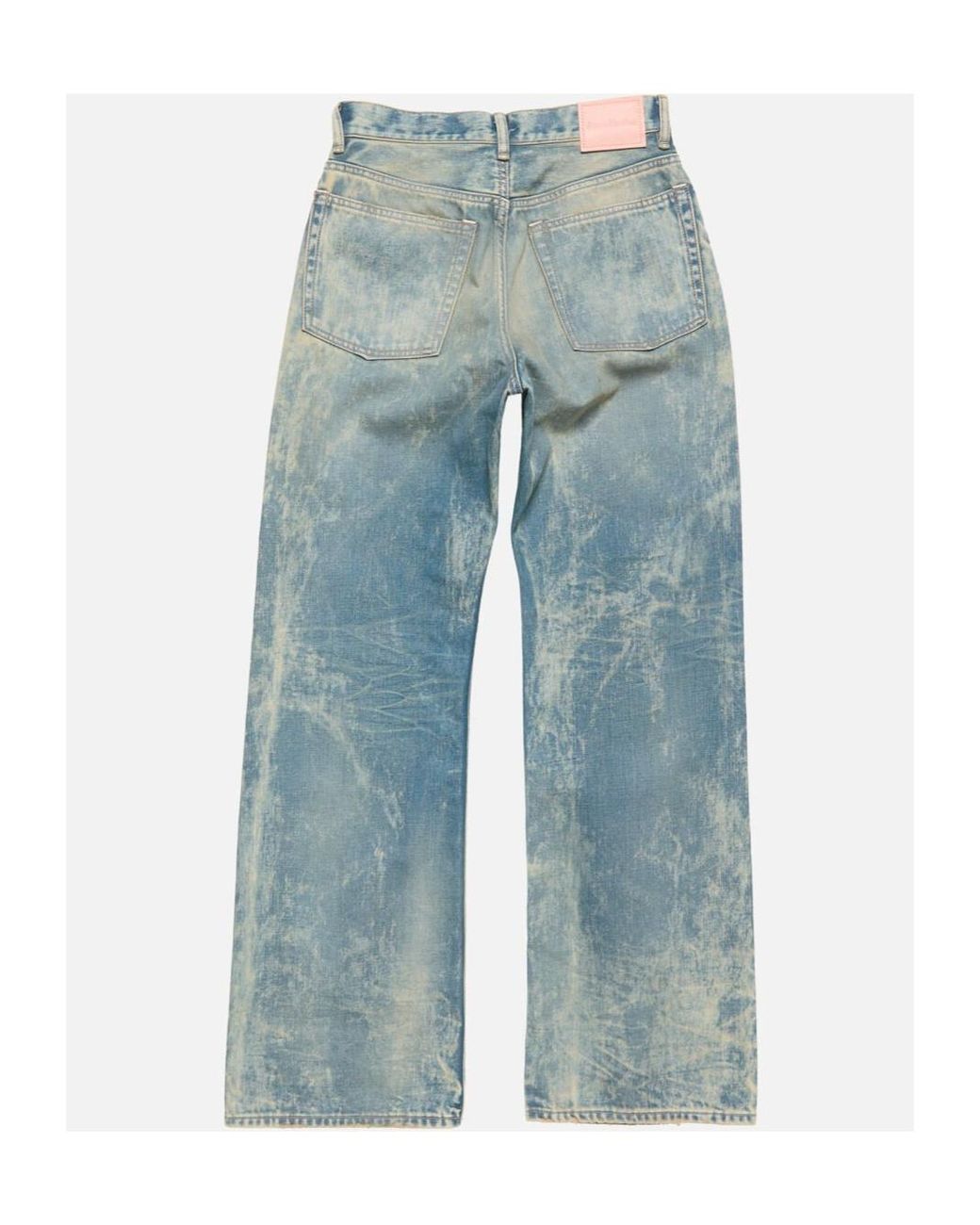 Acne Blue Patch Denim Wide-Leg Jeans