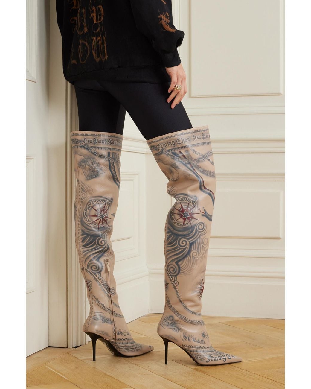 Jimmy Choo White Pointed Boots