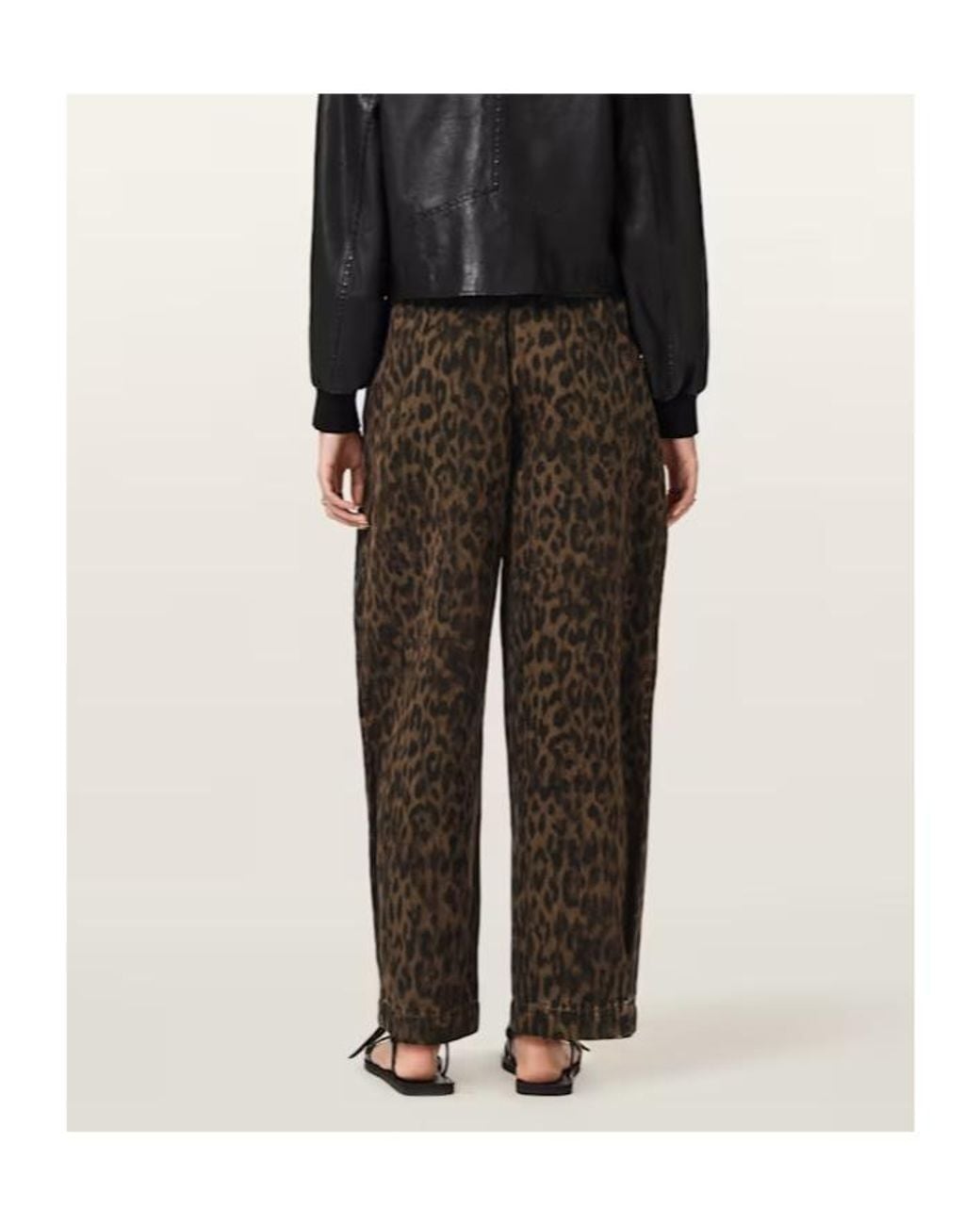 AllSaints Brown Becca Barrel Leg Denim Trousers