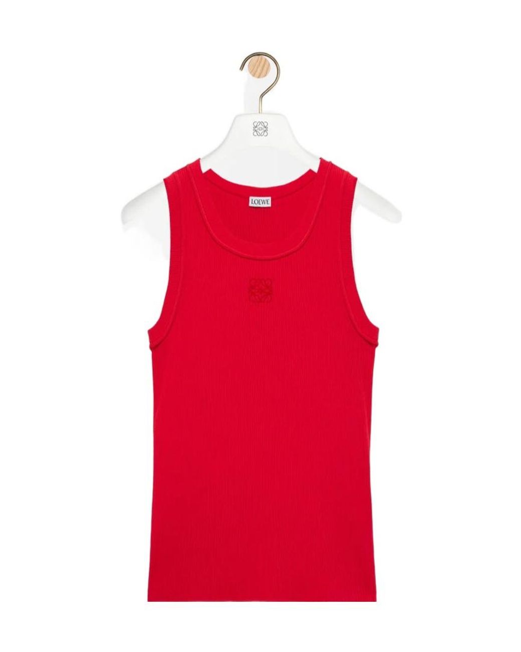 Loewe Anagram Embroidered Ribbed Top