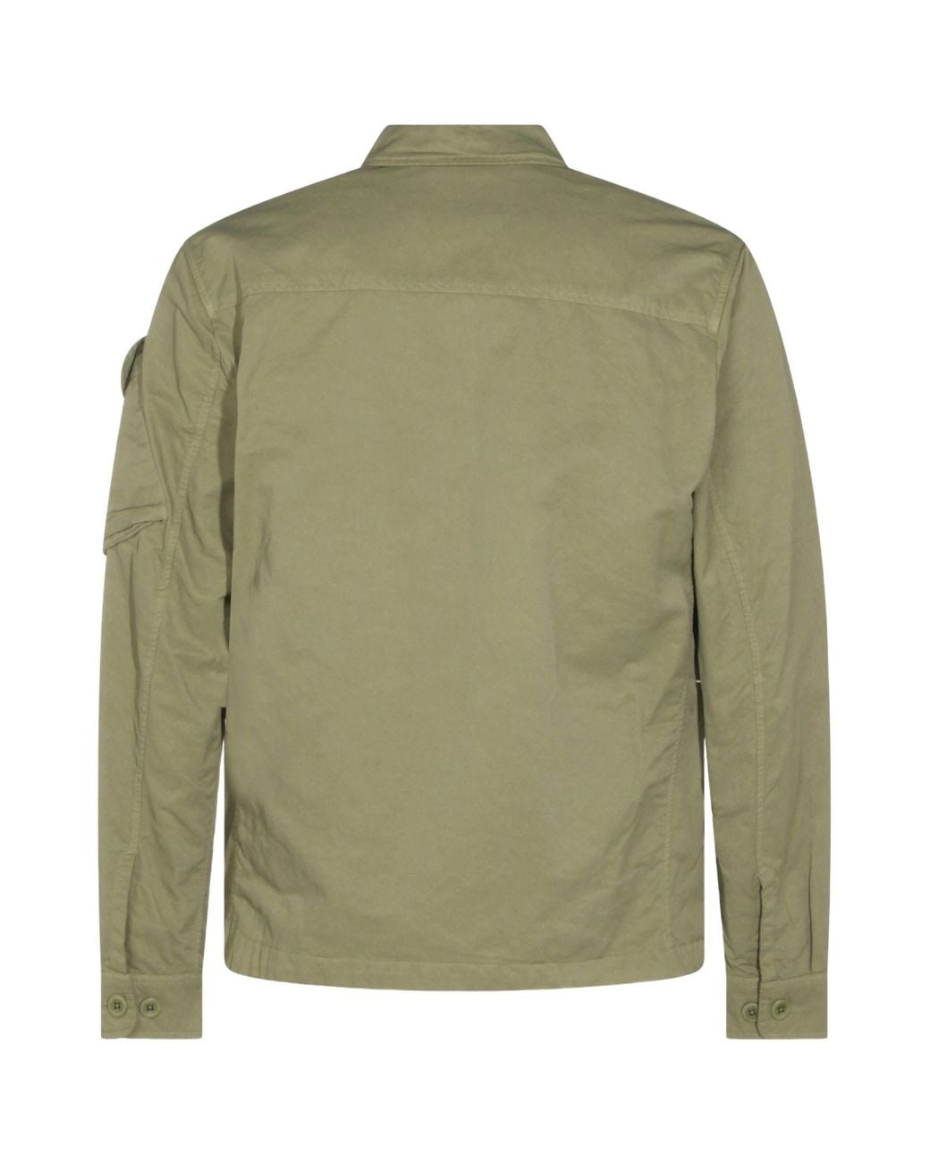 C P Company Green Long-Sleeved Jacket With A Collar for men