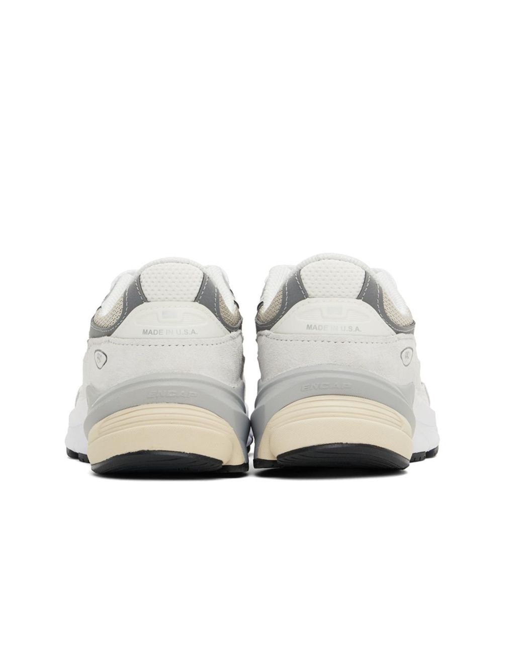 New Balance White 990V4 Lace-Up Sneakers