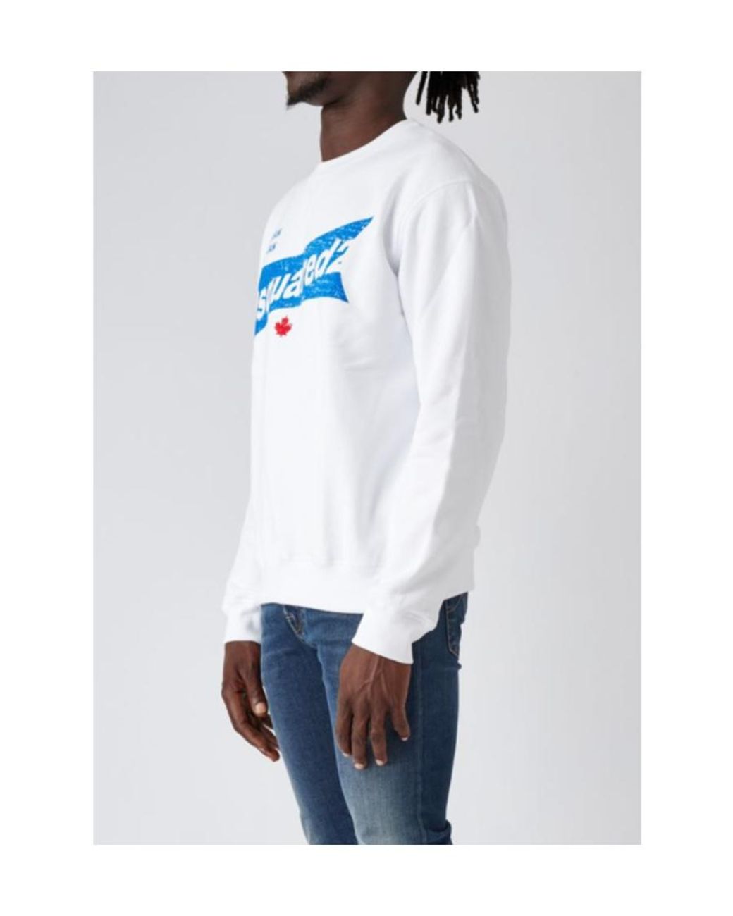 DSquared² White Logo-Printed Crewneck Sweatshirt for men