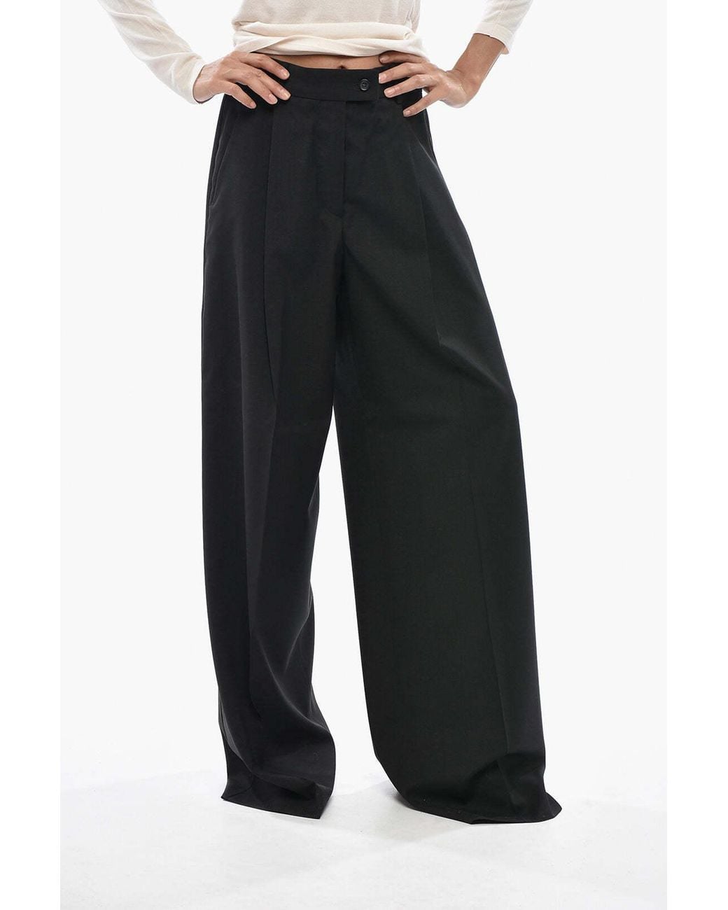 Max Mara Black Vela High-Rise Trousers