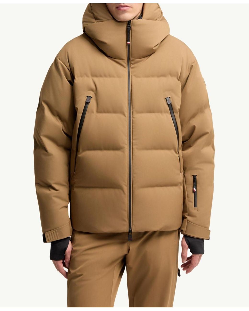 Moncler Natural Fellberg Hooded Insulated Ski Jacket for men