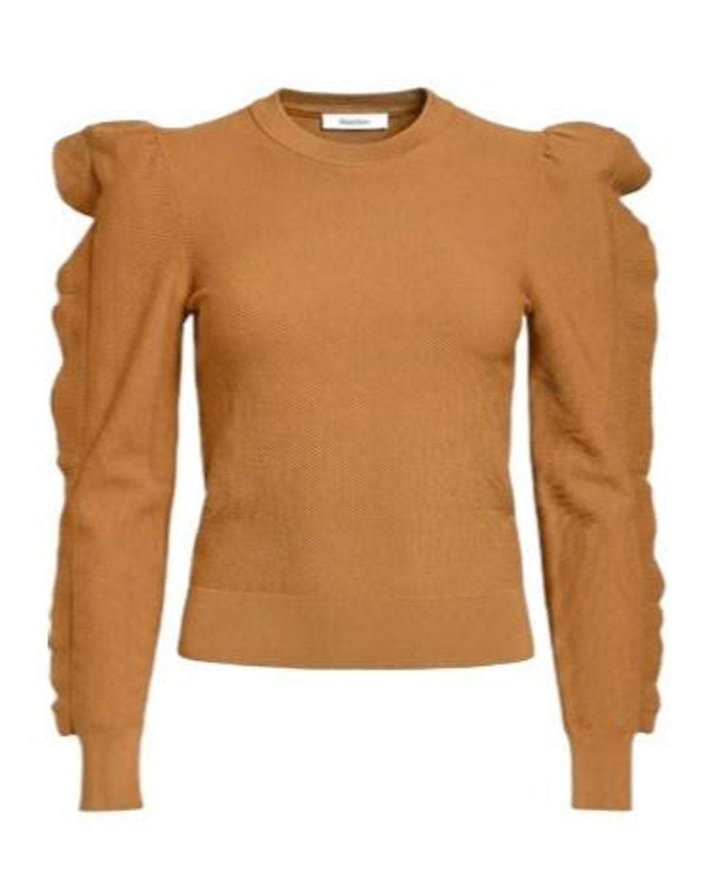 Max Mara Brown Solid-Color Knitted Top