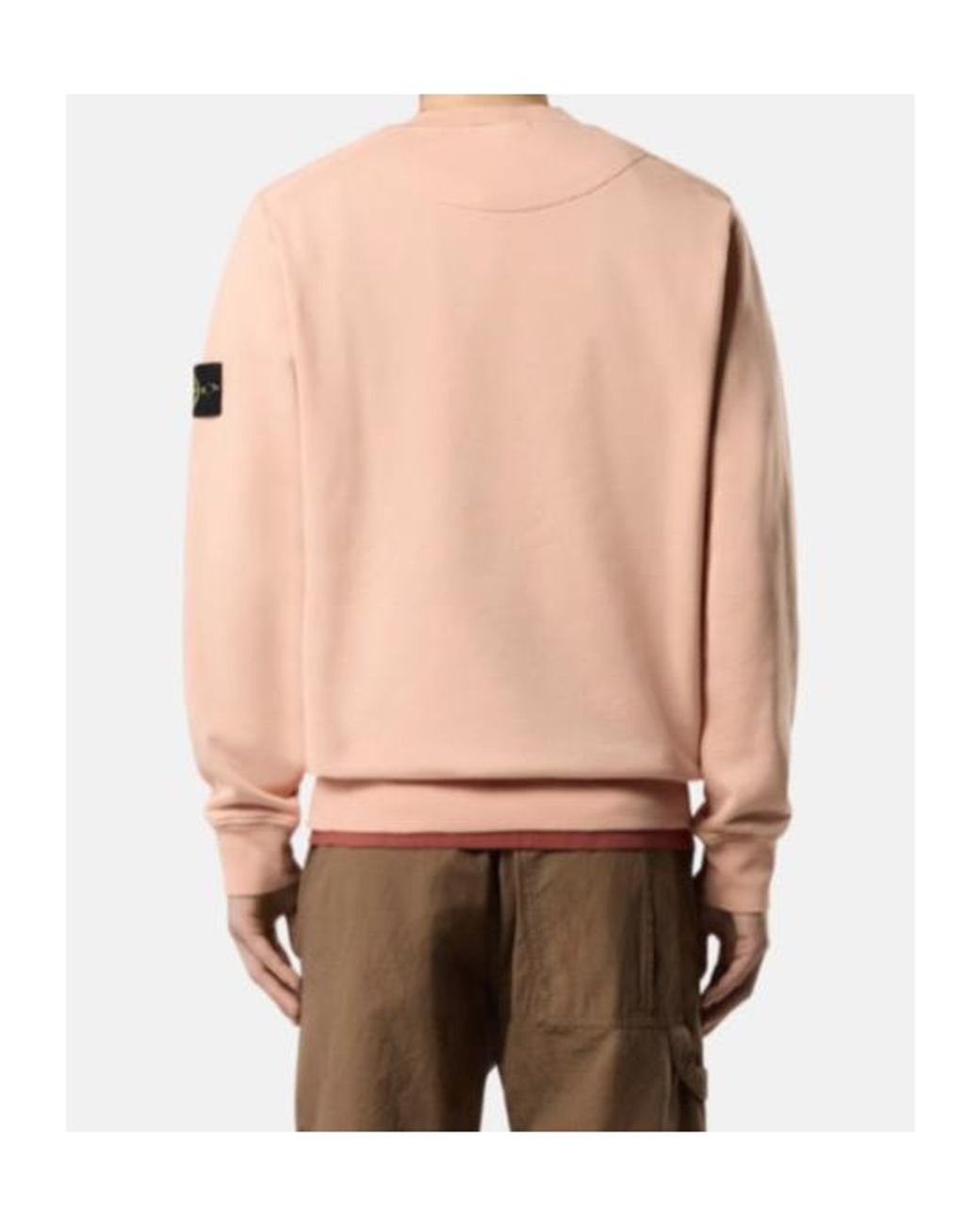Stone Island Pink Logo Patch Sweatshirt for men