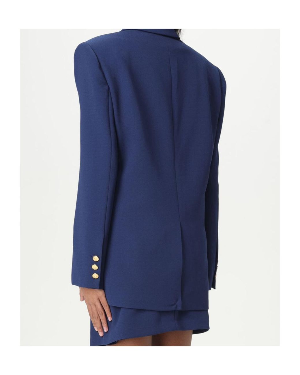 Elisabetta Franchi Blue Single-Breasted Oversized Jacket