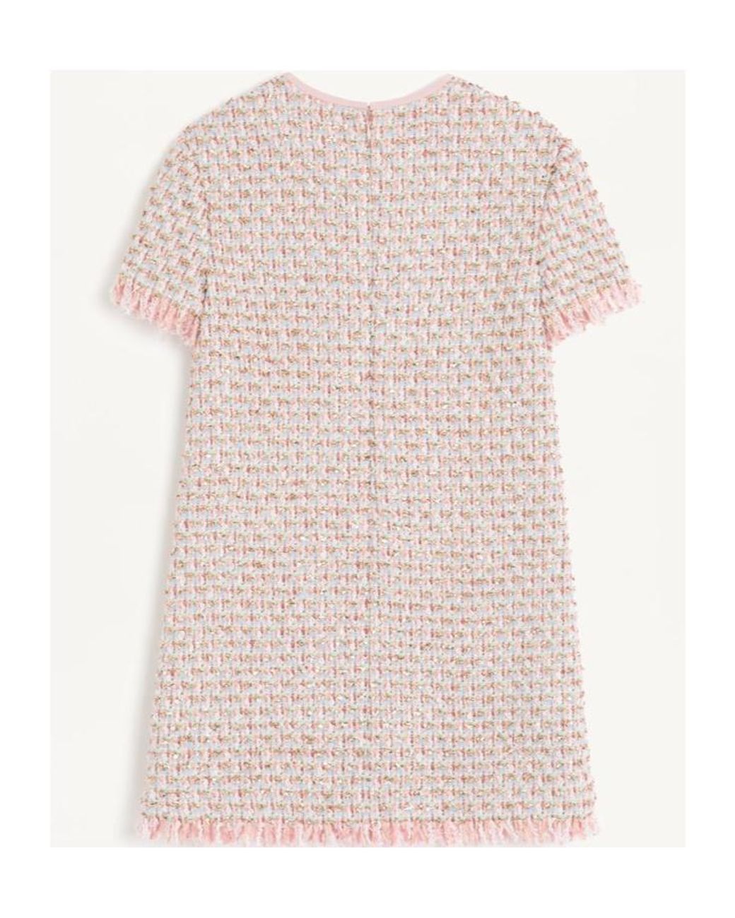 Valentino Pink Embellished Fringed Edge Dress