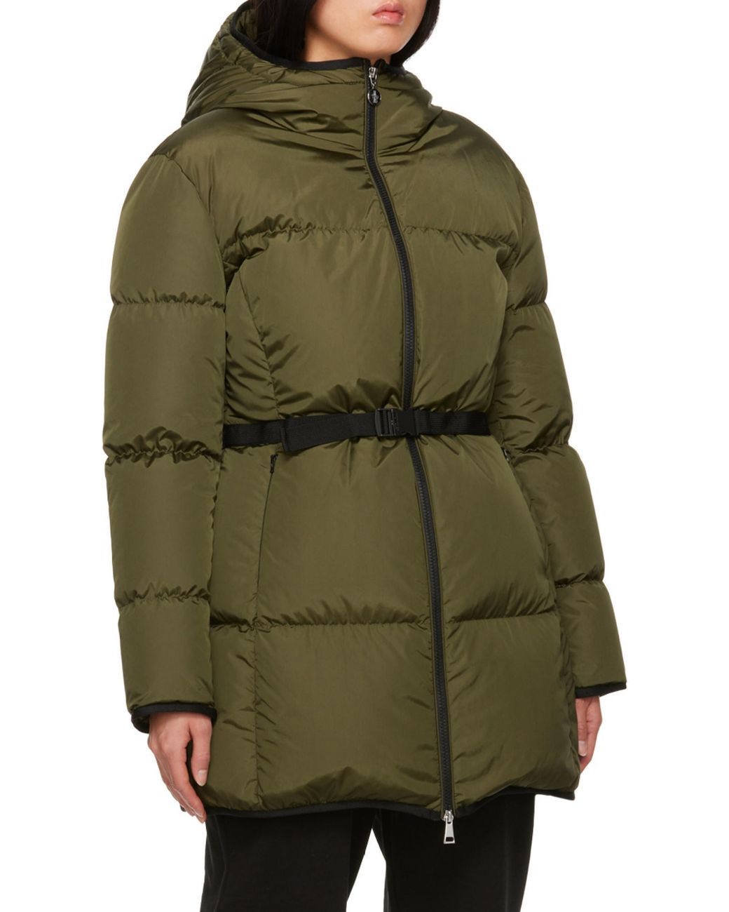 Moncler Green Sirli Zip-Up Short Down Jacket