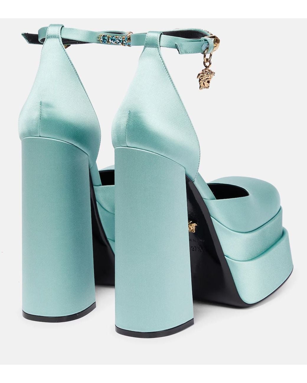 Versace Blue Medusa Aevitas Platform Heels