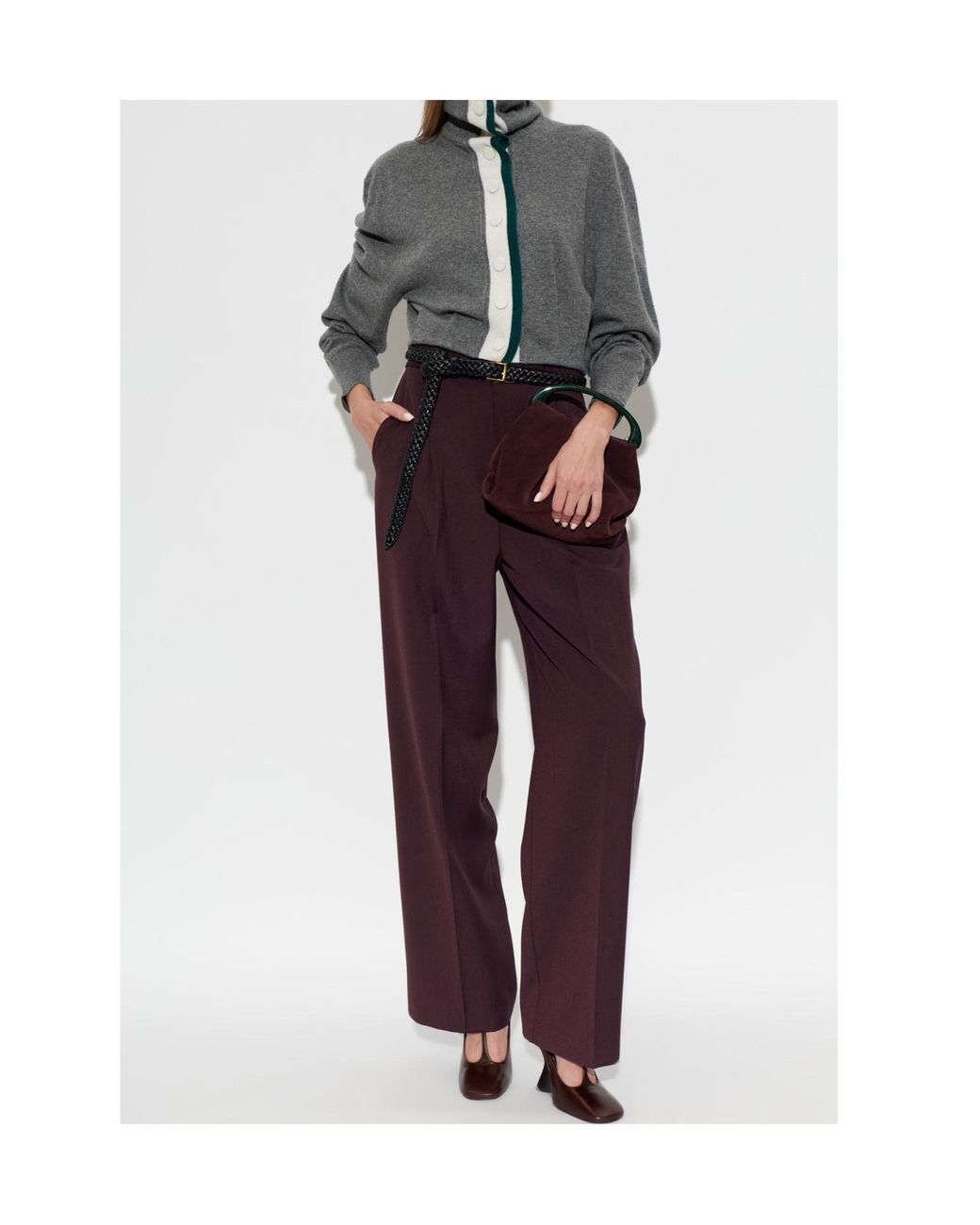 Dries Van Noten Gray Cropped Cashmere Cardigan