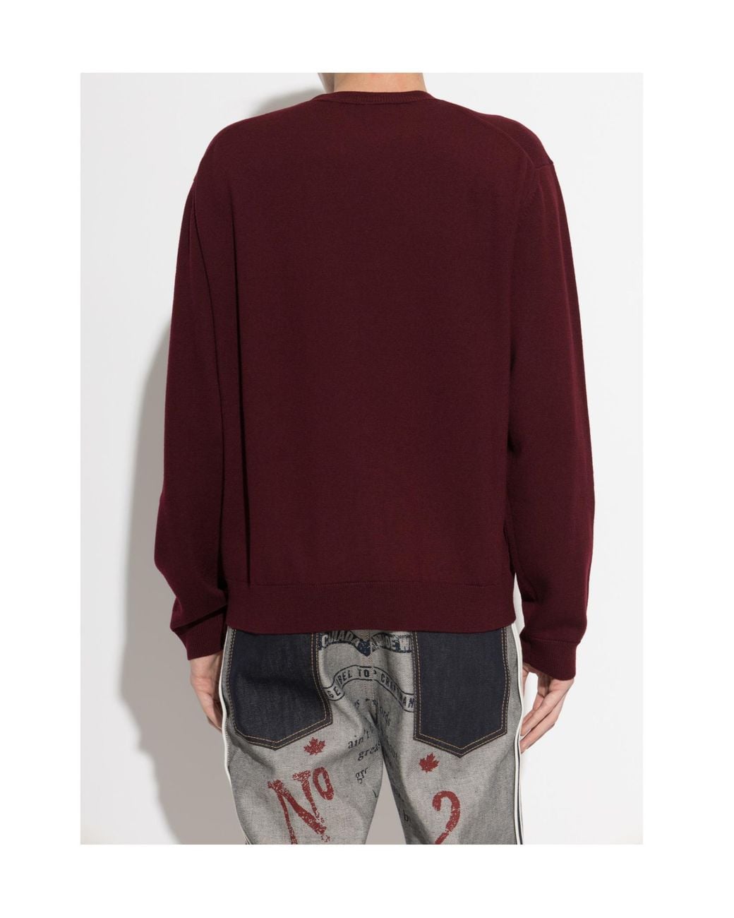 DSquared² Purple Logo Crew Neck Knitted Sweater for men