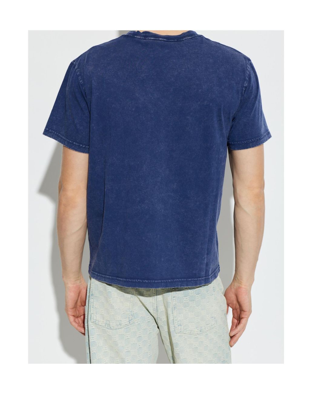 M I S B H V Blue Logo Print T-Shirt for men