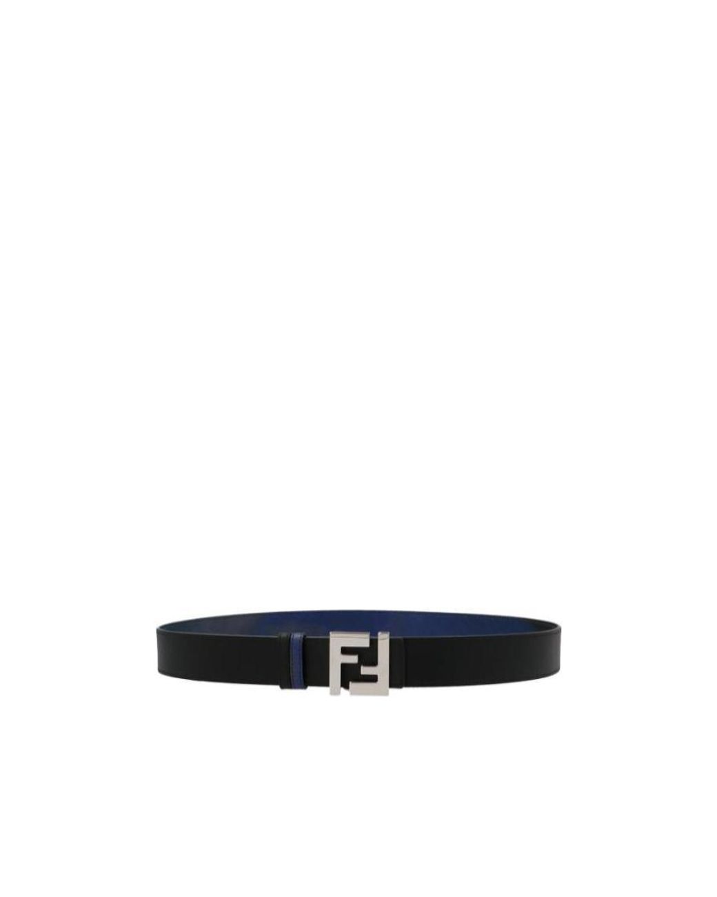 Fendi White Abstract-Print Leather Belt for men