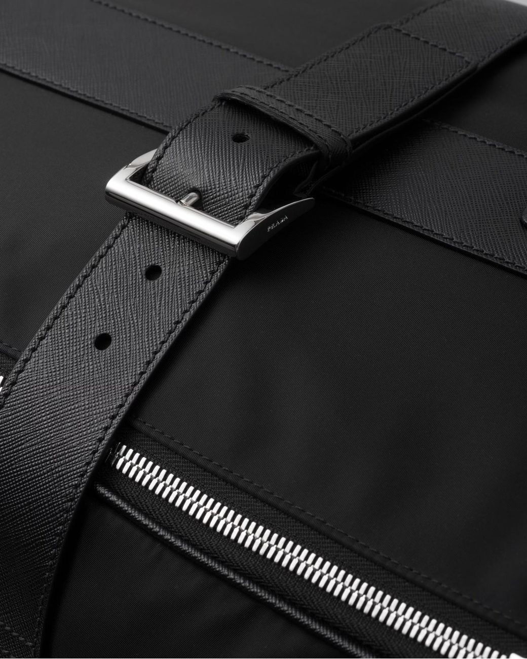 Prada Black Medium Re-Nylon And Saffiano Leather Suitcase for men