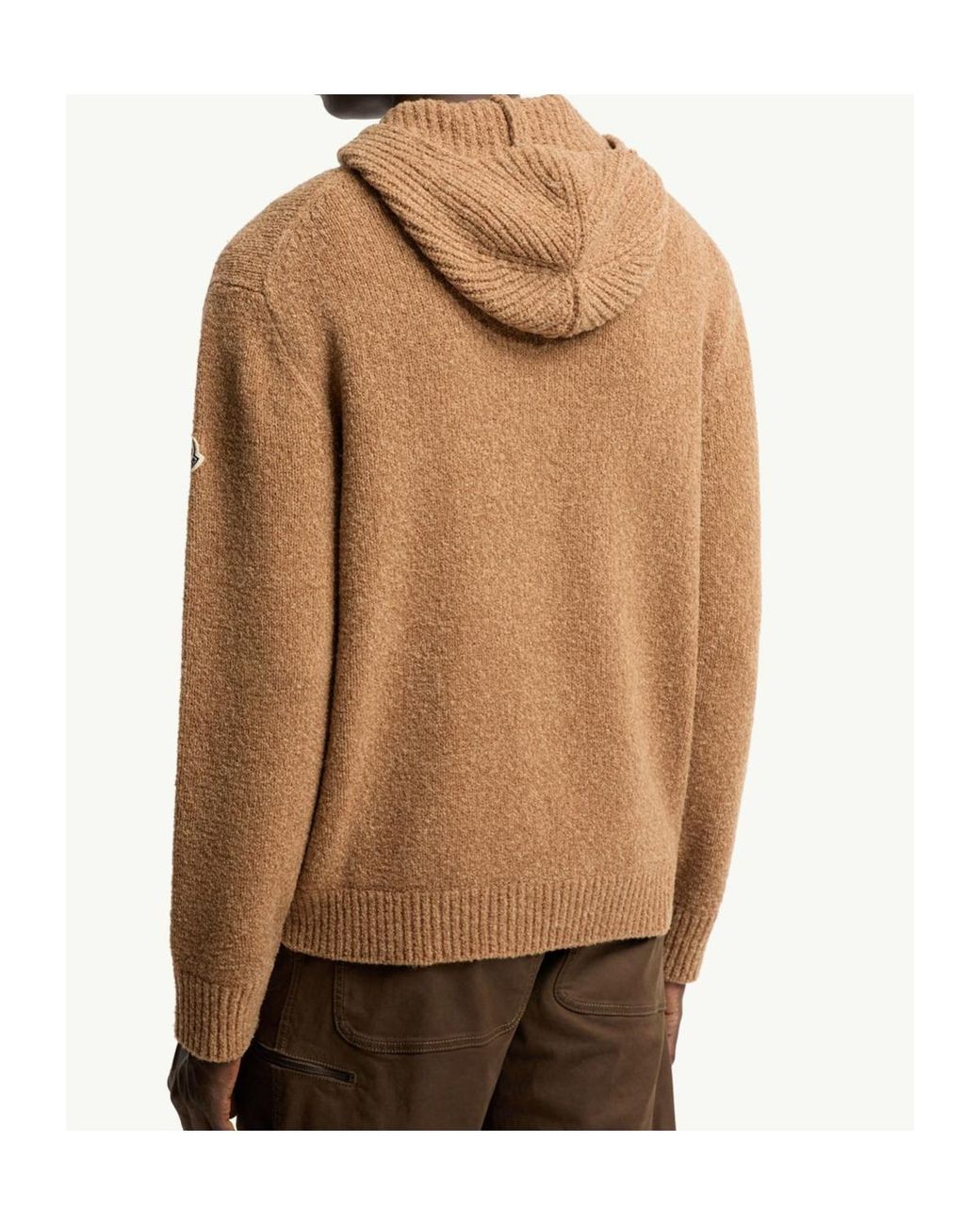 Moncler Brown Zip-Up Hooded Cardigan for men