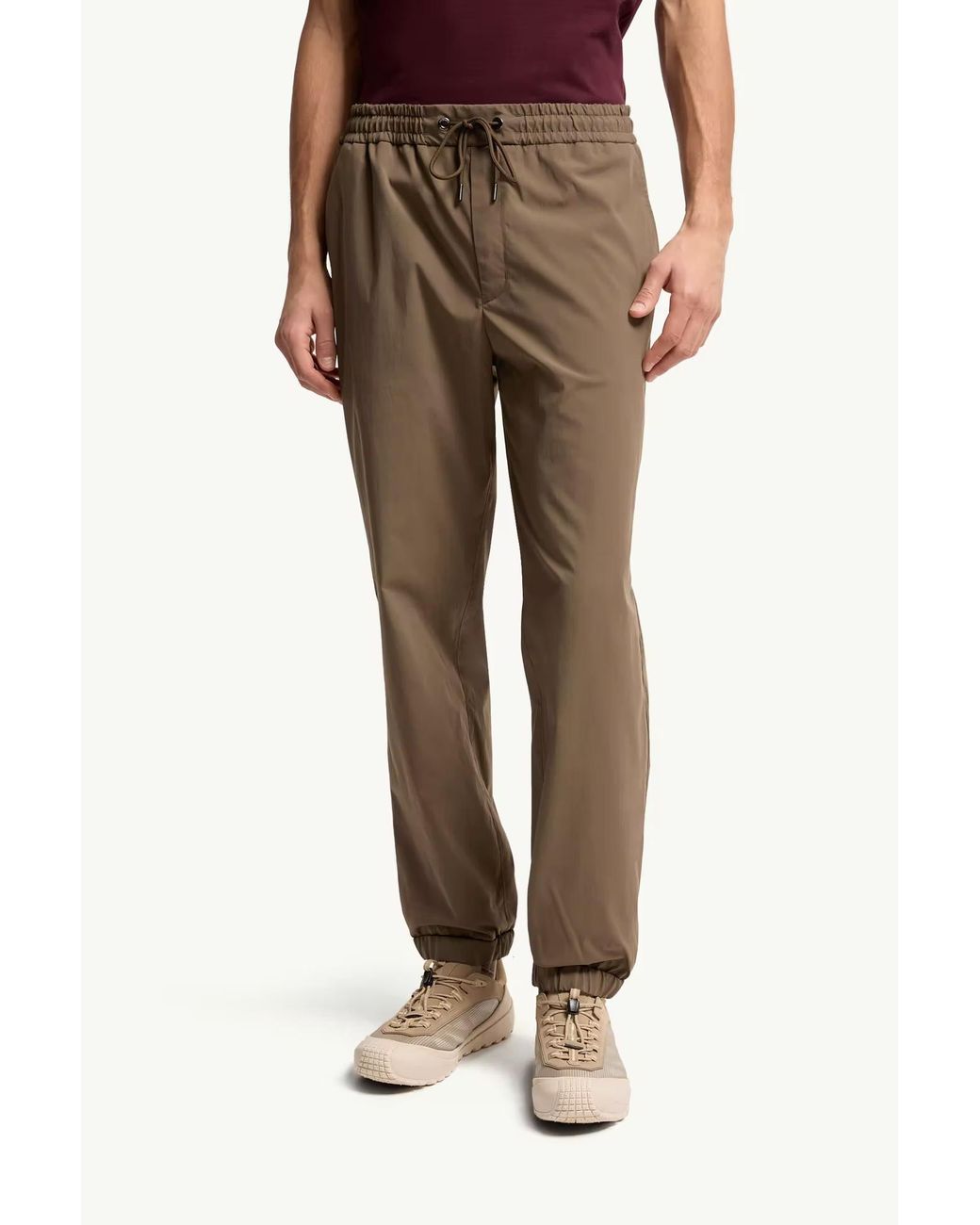 Moncler Natural Striped Stretch Jogging Trousers for men
