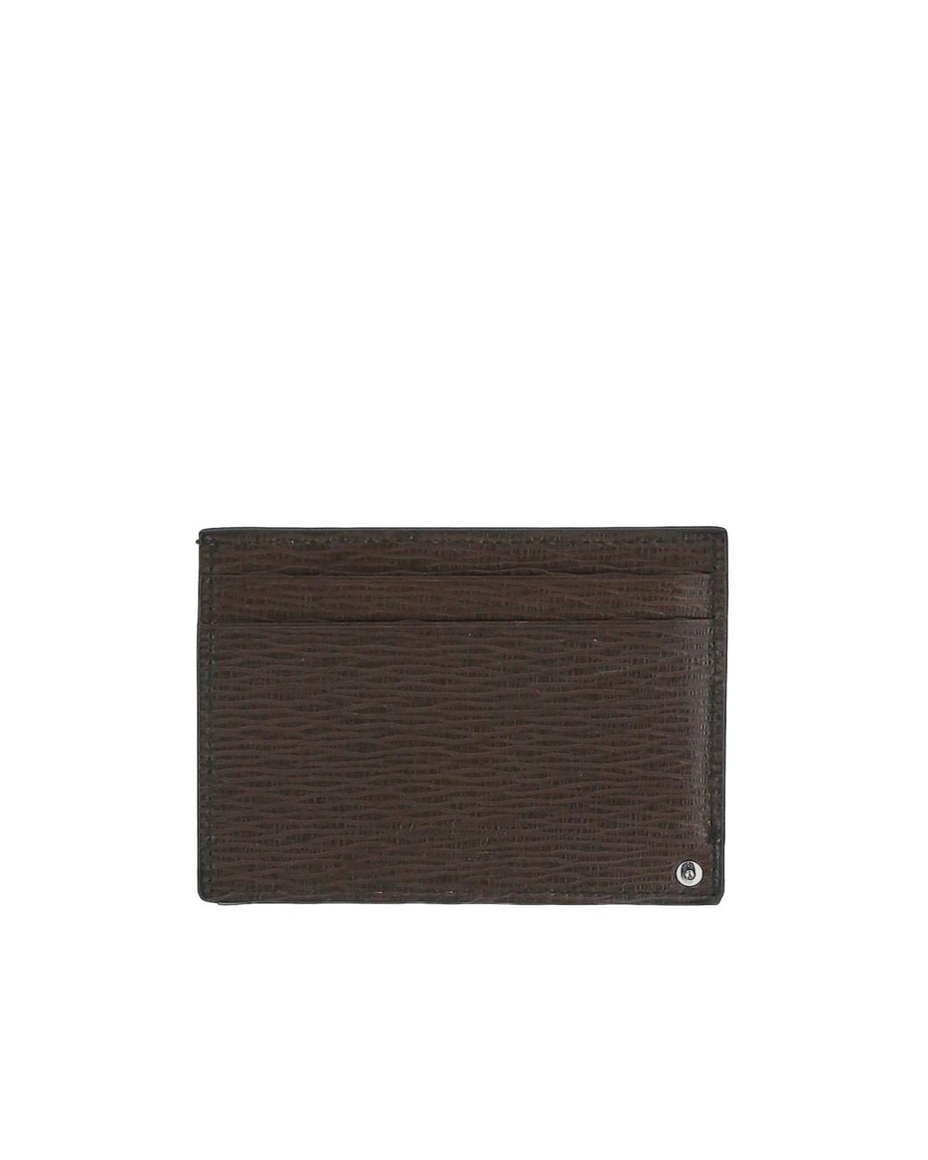 Ferragamo Brown Gancini-Plaque Leather Cardholder for men