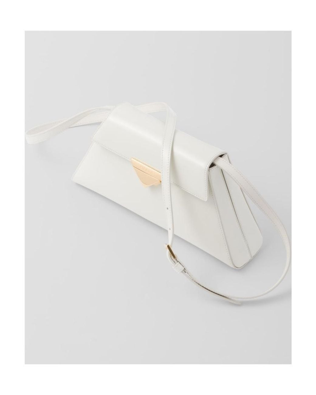 Prada White Brushed Calf Leather Handbag