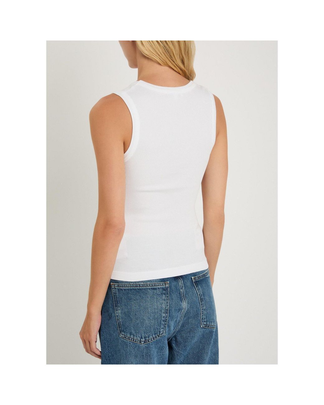 Agolde White Stretchy Cotton Vest