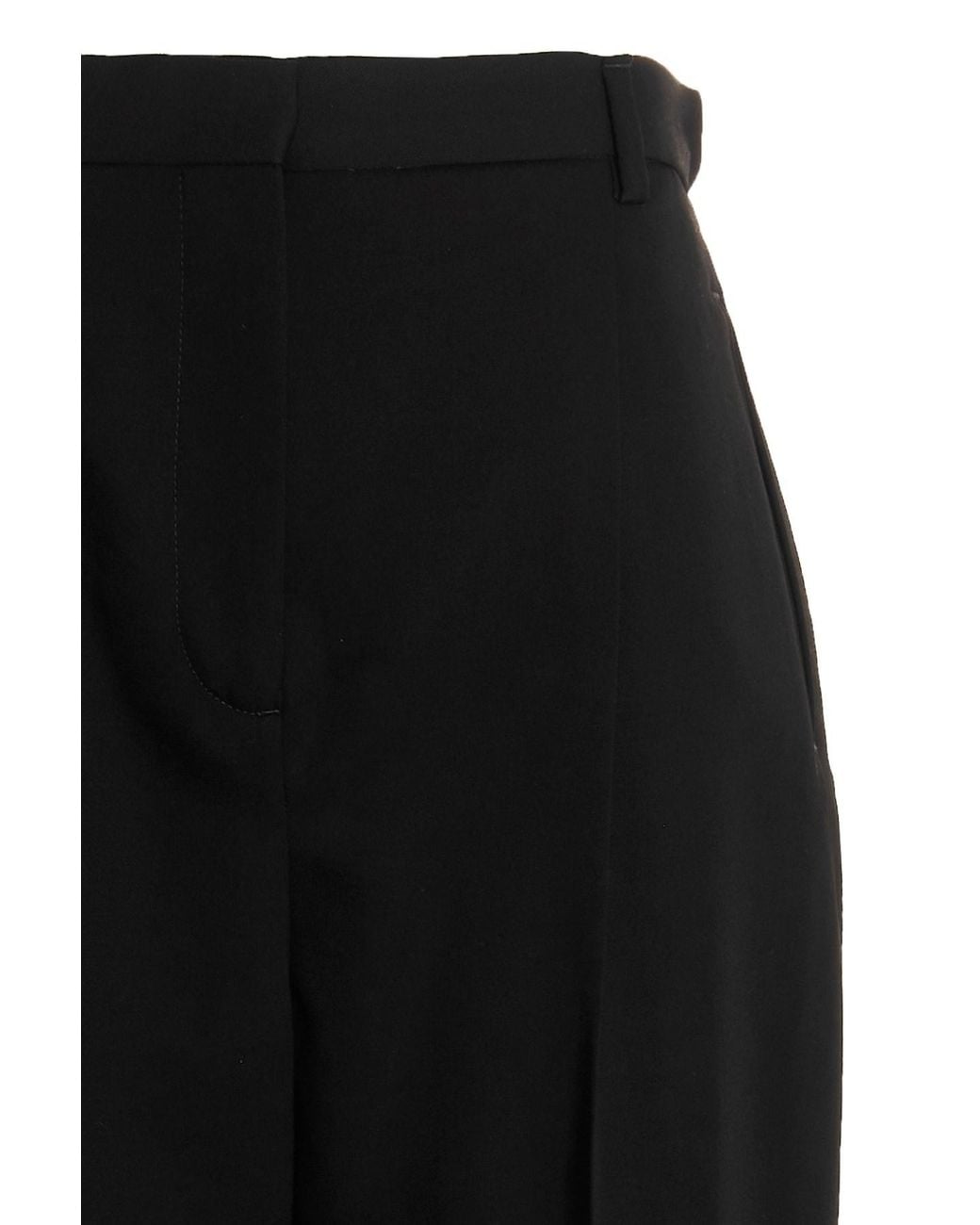 Tory Burch Black Straight-Leg Mid-Rise Pants