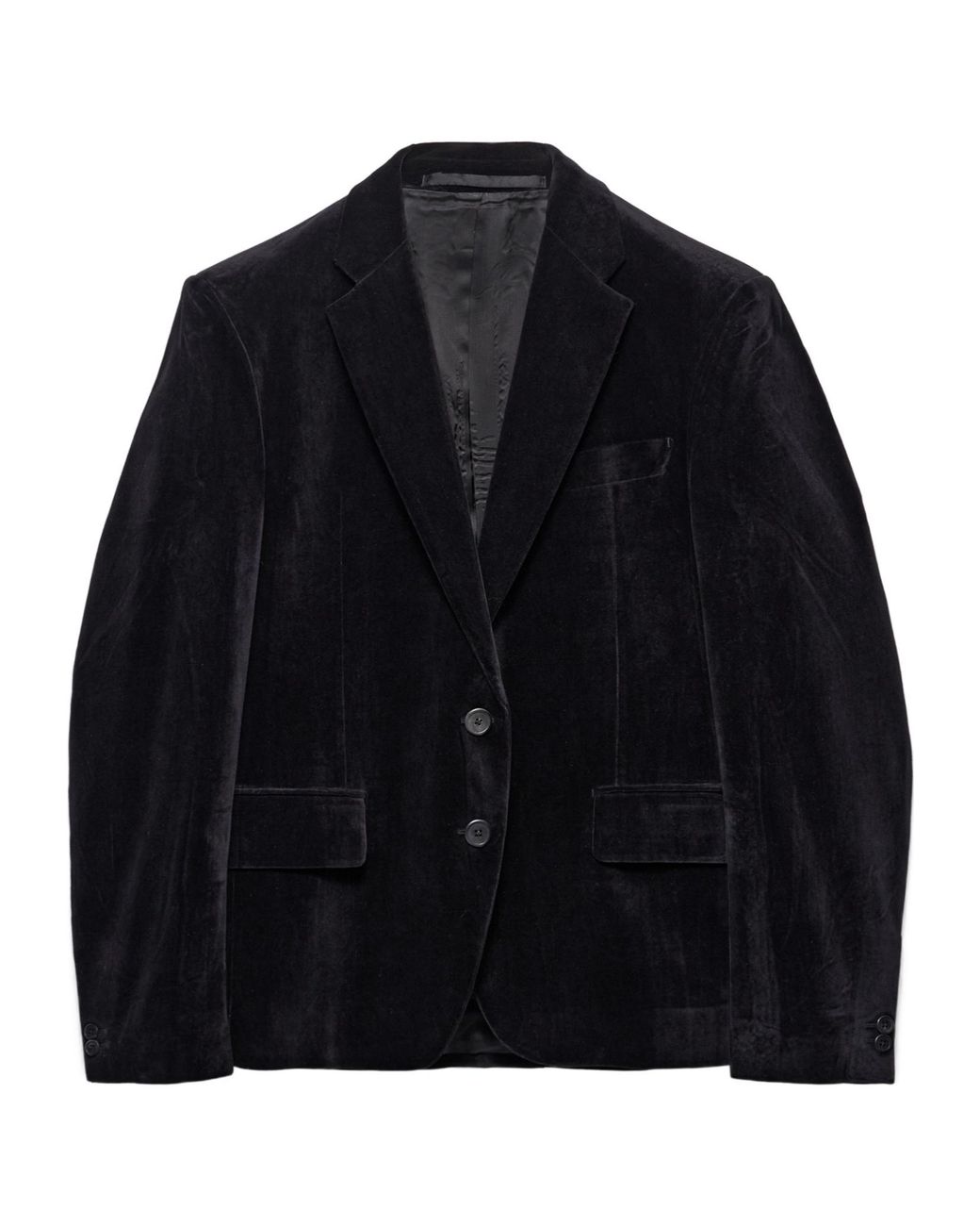 Prada Blue Single-Breasted Velvet Jacket