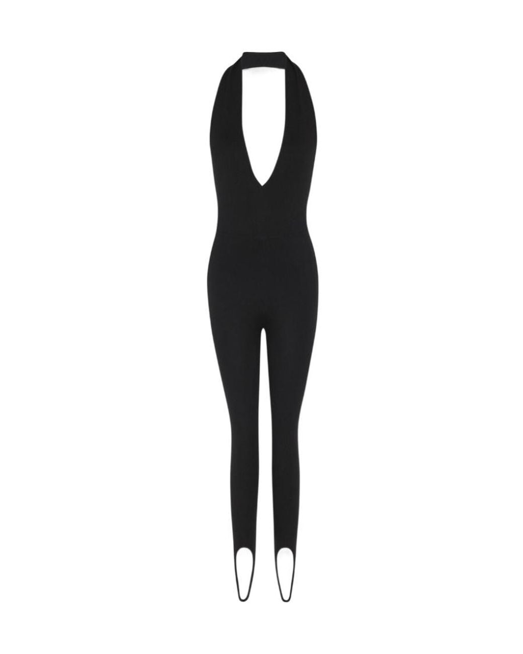 Saint Laurent Black Halterneck Open-Back Sleeveless Jumpsuit