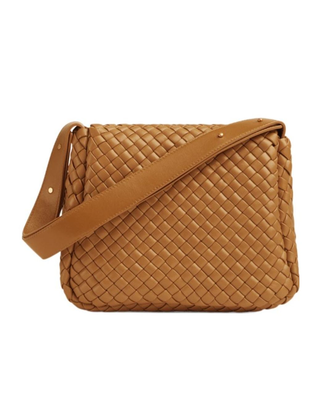 Bottega Veneta Brown Cobble Intrecciato Foldover Top Shoulder Bag